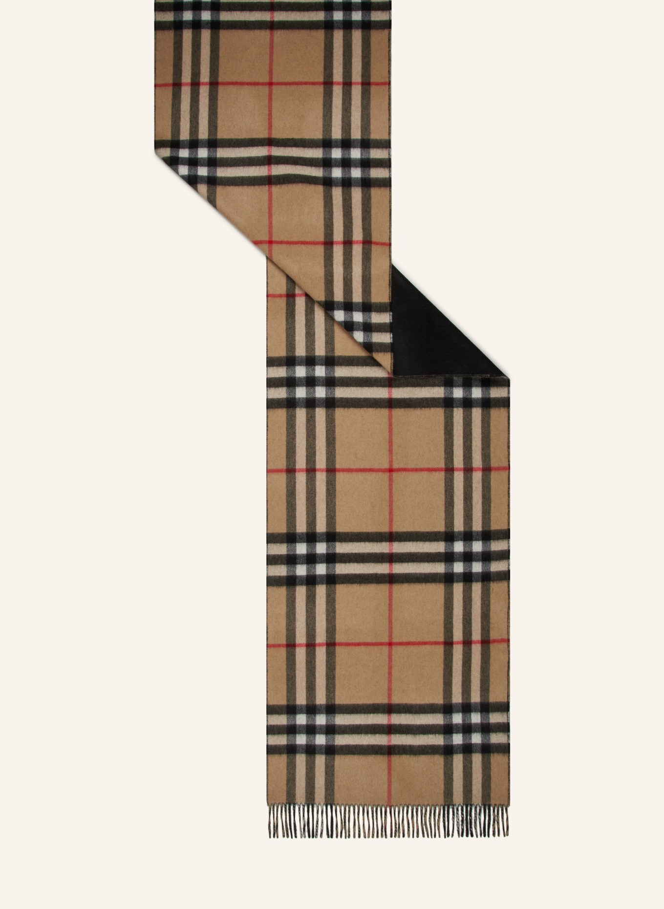 BURBERRY Cashmere scarf, Color: BLACK/ CAMEL/ WHITE (Image 2)