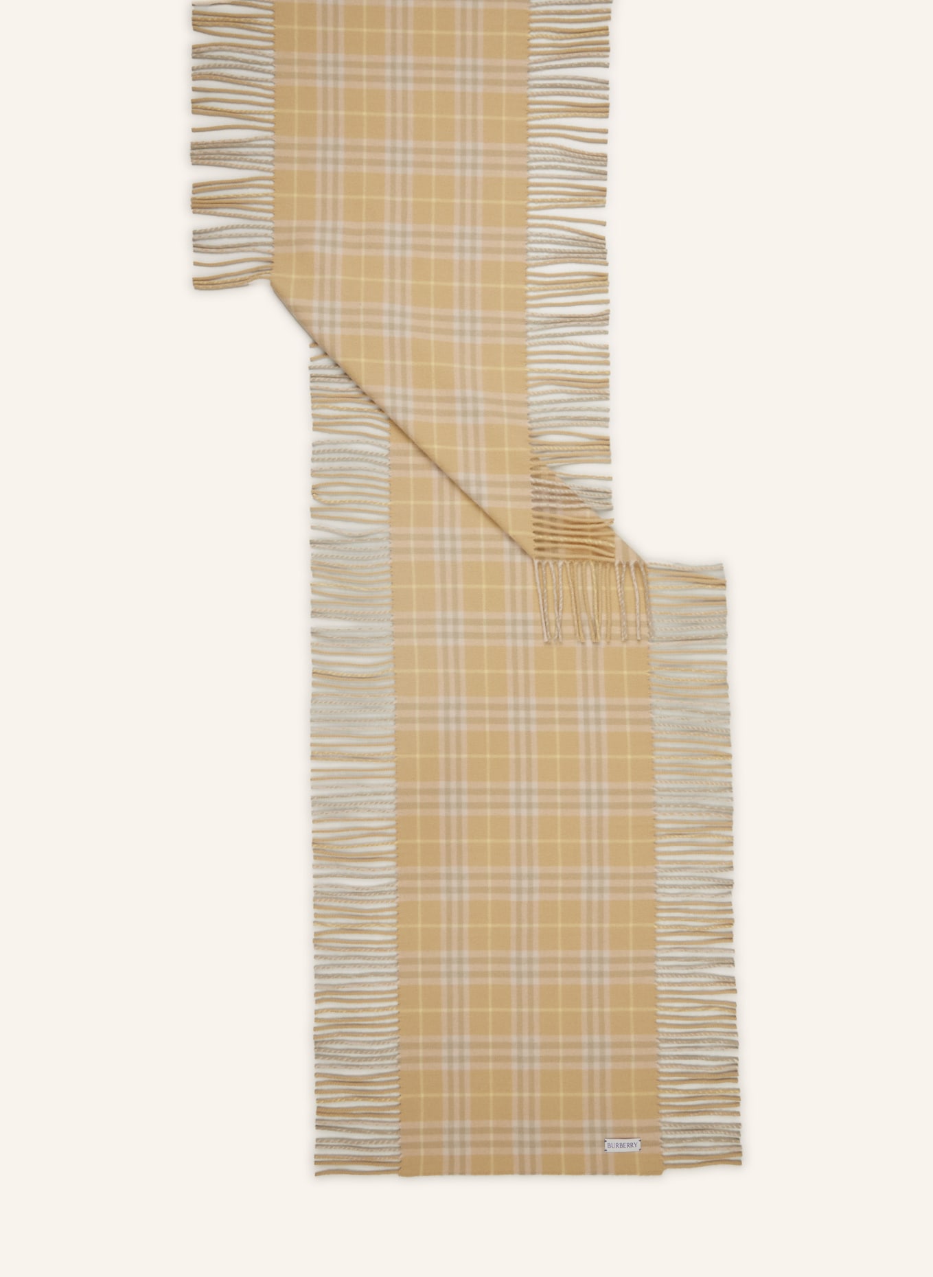 BURBERRY Cashmere scarf, Color: BEIGE/ LIGHT BROWN (Image 2)
