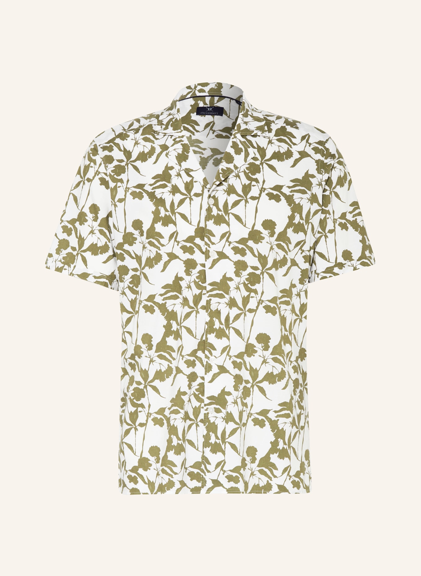 STROKESMAN'S Resorthemd Slim Fit, Farbe: WEISS/ GRÜN (Bild 1)