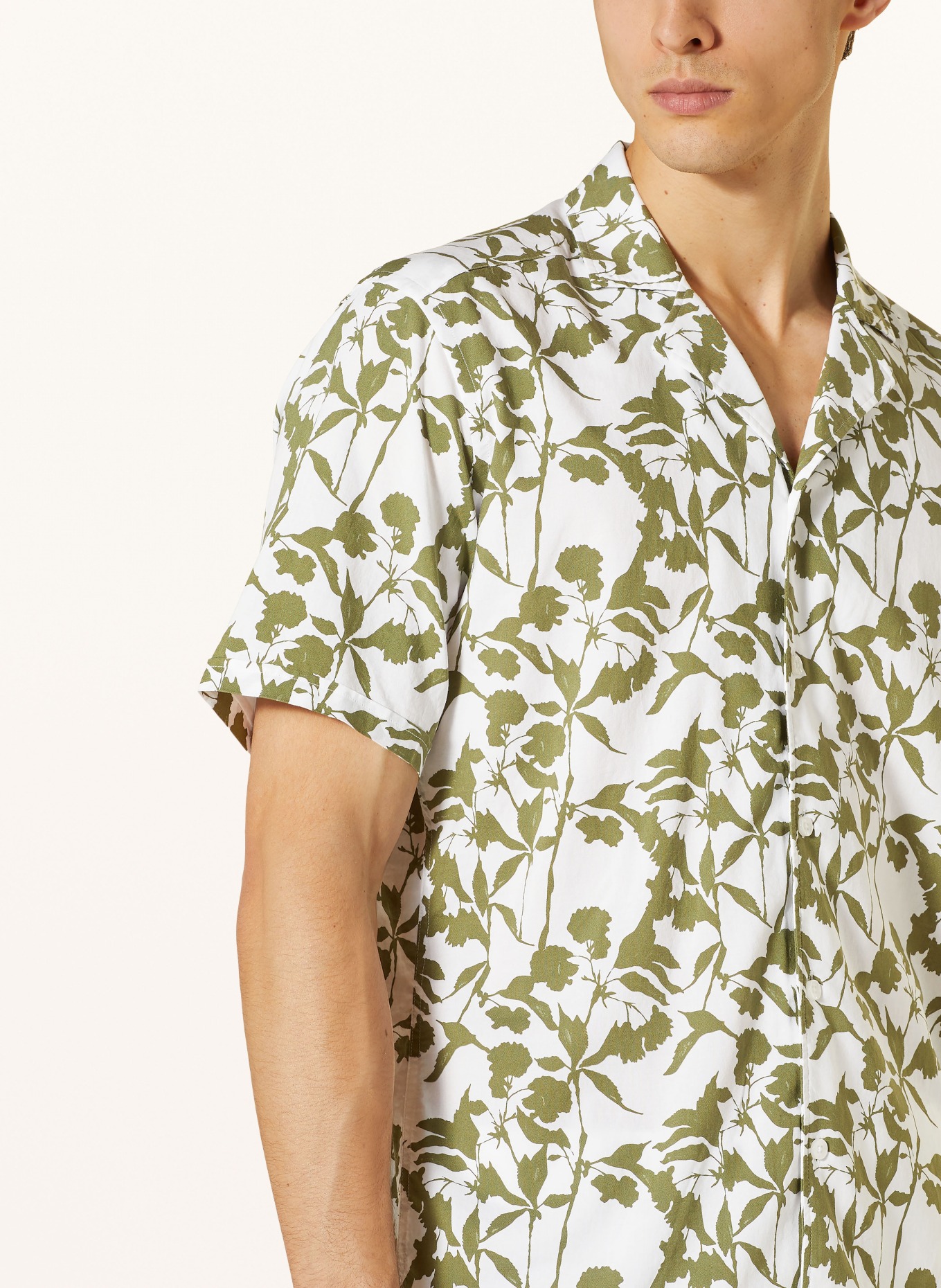 STROKESMAN'S Resort shirt slim fit, Color: WHITE/ GREEN (Image 4)