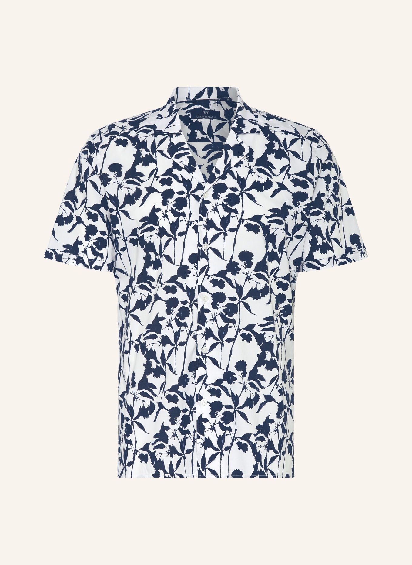 STROKESMAN'S Resort shirt slim fit, Color: DARK BLUE/ WHITE (Image 1)