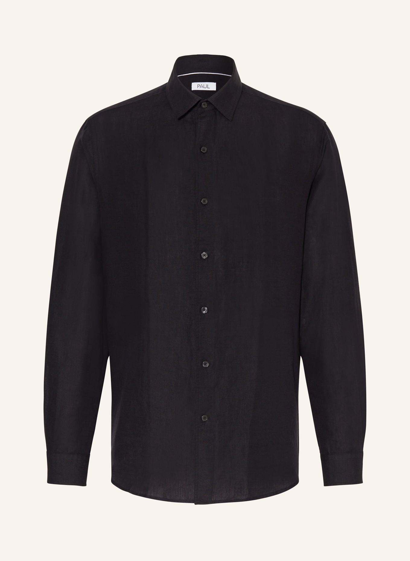 PAUL Koszula slim fit z dodatkiem lnu: CZARNY