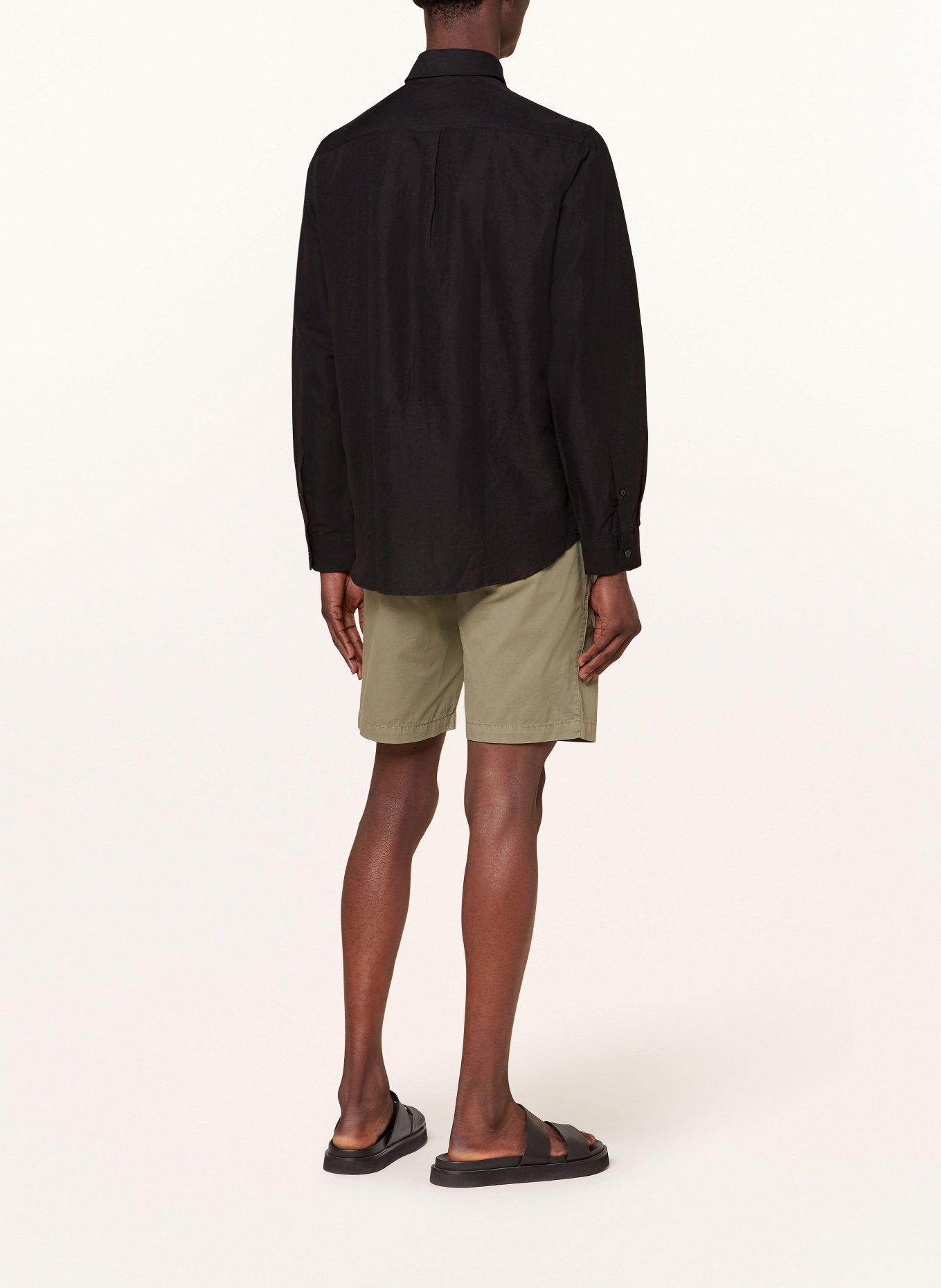 PAUL Koszula slim fit z dodatkiem lnu: CZARNY