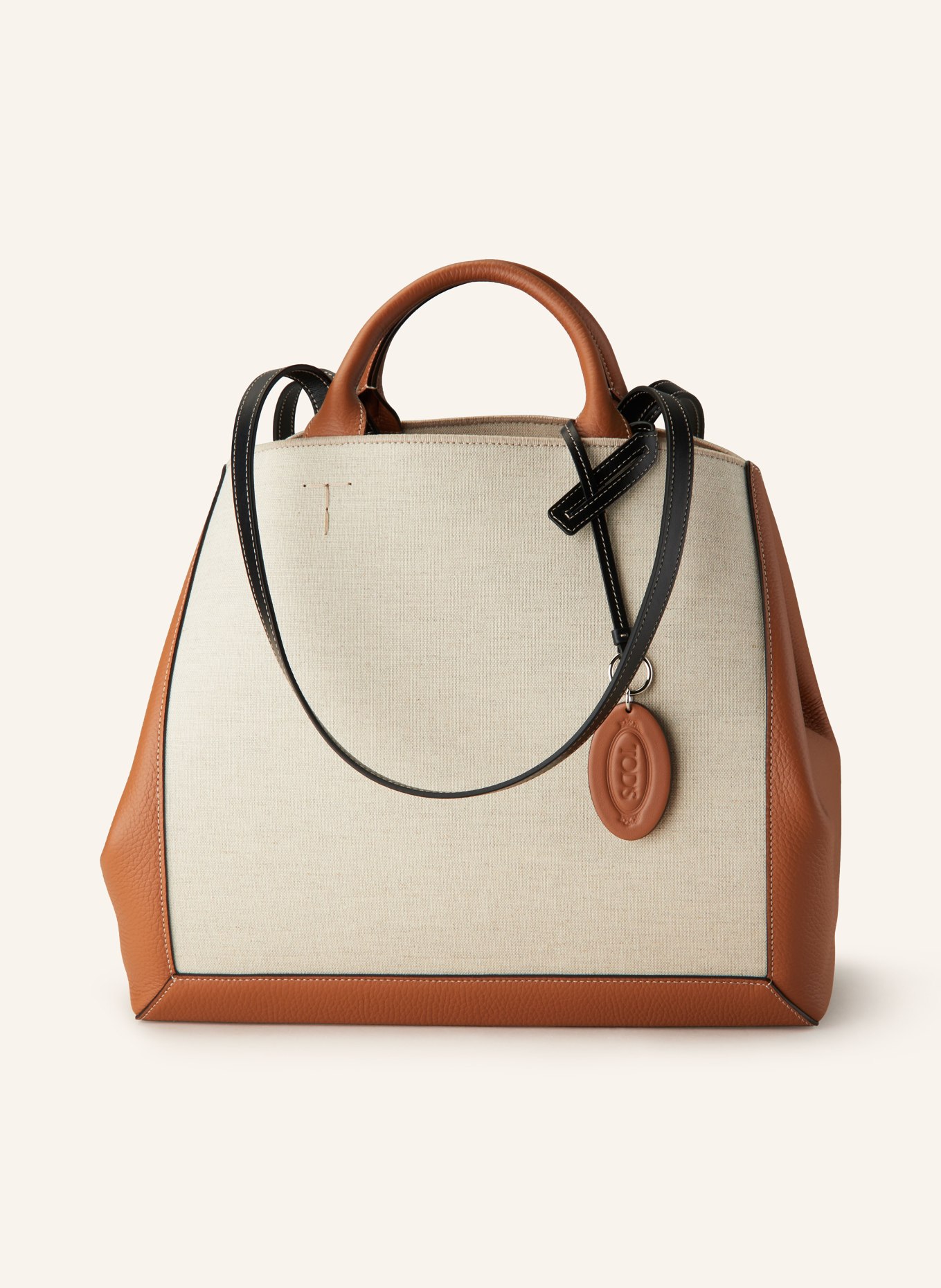 TOD'S Shopper with pouch, Color: LIGHT BROWN/ BROWN (Image 1)