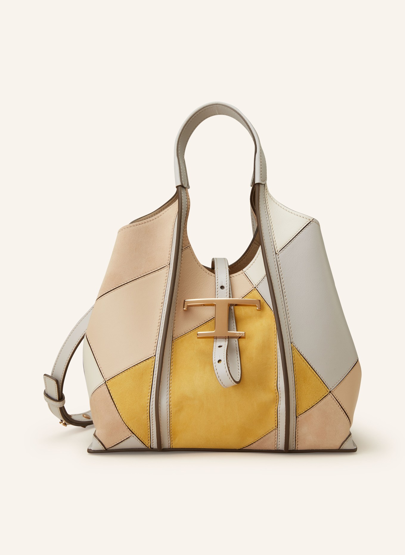 TOD'S Handtasche mit Pouch, Farbe: GRAU/ DUNKELGELB (Bild 1)