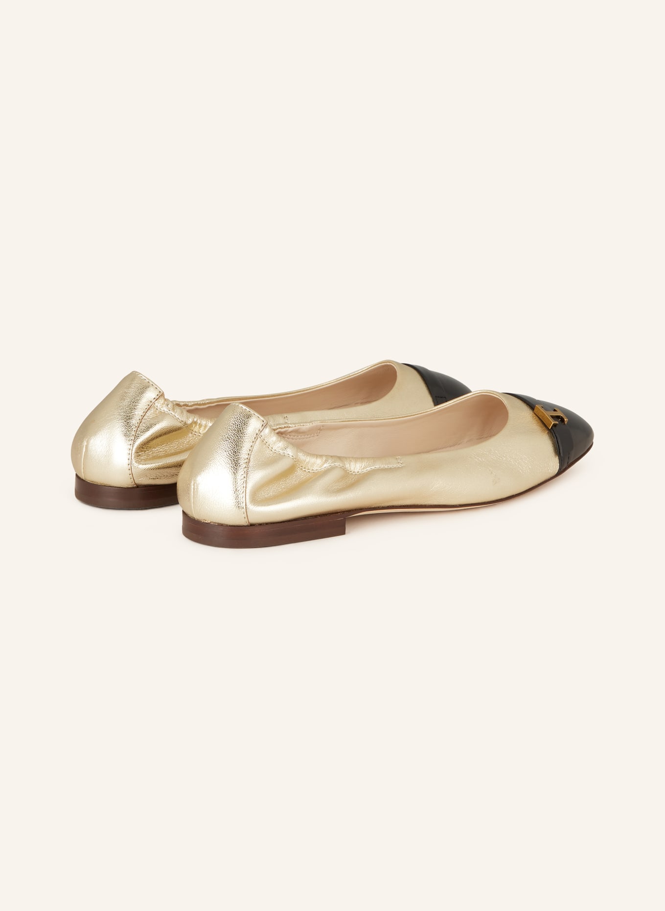 TOD'S Ballet flats CUOIO 94K, Color: BLACK/ GOLD (Image 2)