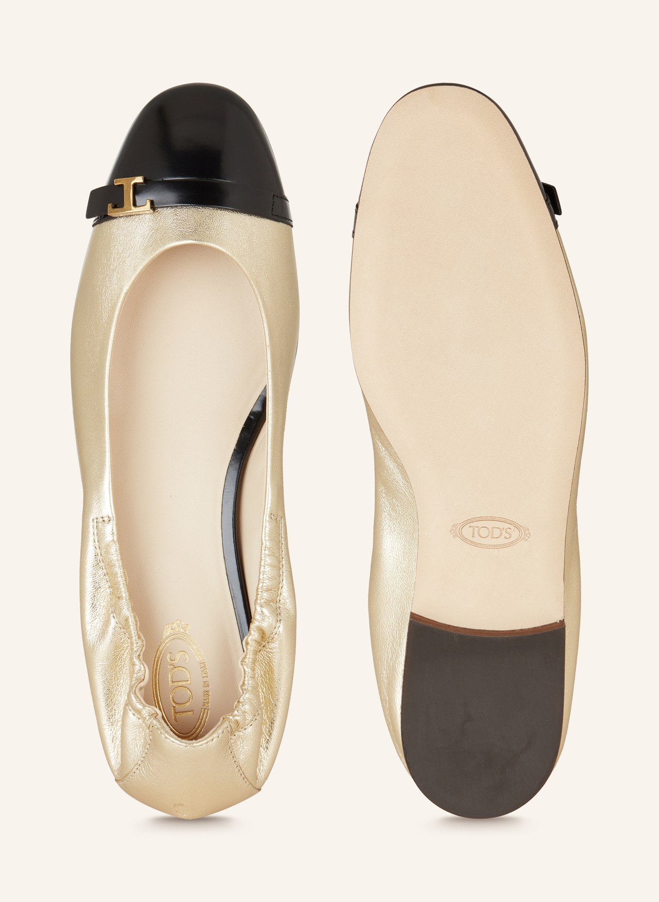 TOD'S Ballet flats CUOIO 94K, Color: BLACK/ GOLD (Image 5)