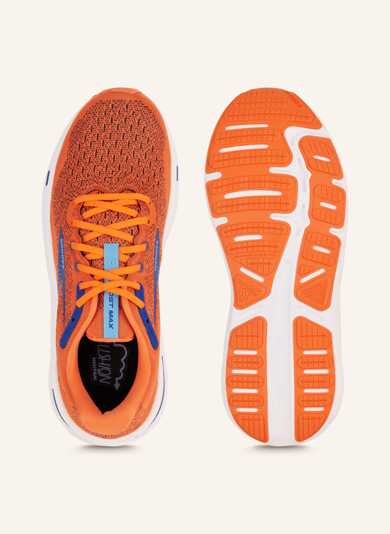 BROOKS Running shoes GHOST MAX, Color: ORANGE/ BLUE (Image 5)
