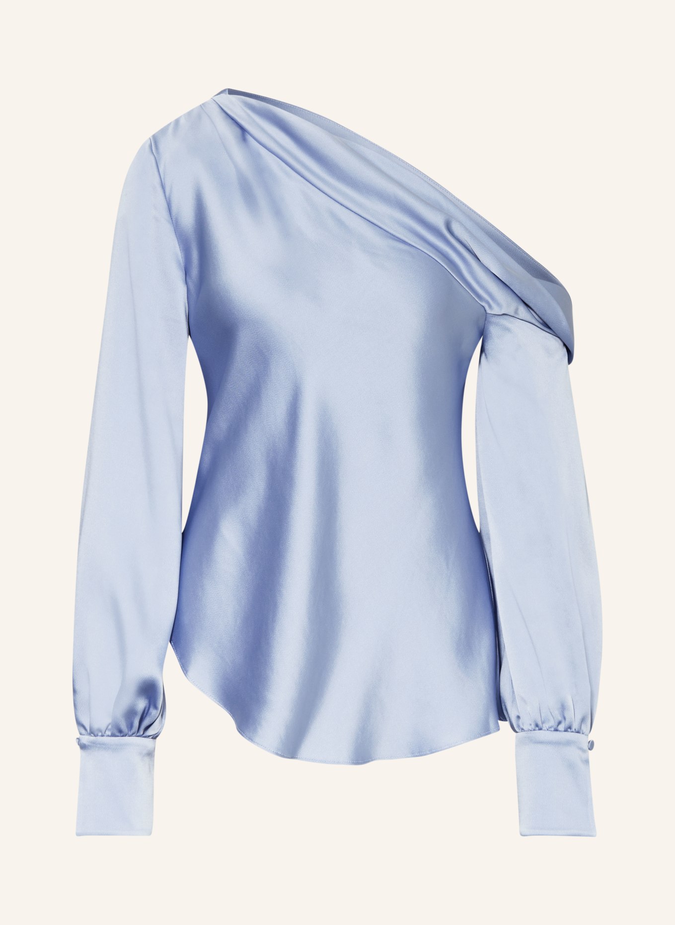 SIMKHAI One-shoulder top ALICE made of satin, Color: LIGHT BLUE (Image 1)