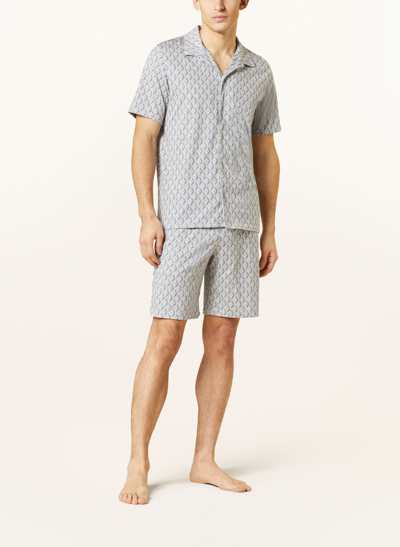 SCHIESSER Shorty-Schlafanzug, Farbe: GRAU/ BLAU (Bild 2)