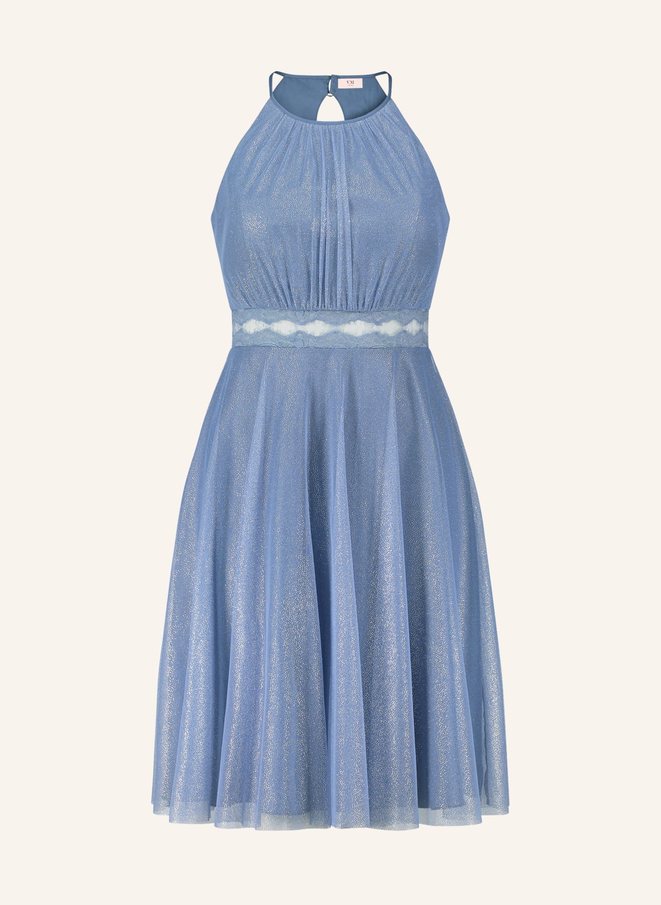 VM Vera Mont Cocktail dress with cut-out and glitter thread, Color: BLUE GRAY/ SILVER (Image 1)