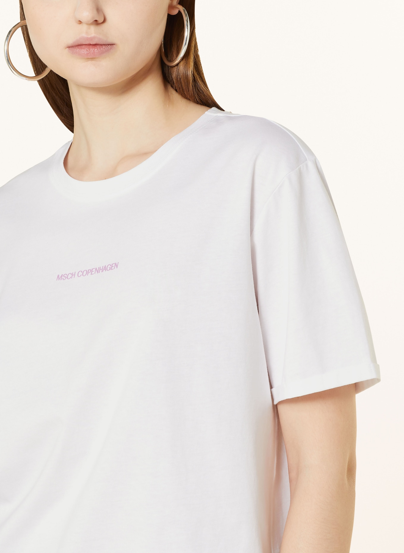 MSCH COPENHAGEN T-shirt MSCHTERINA, Color: WHITE (Image 4)