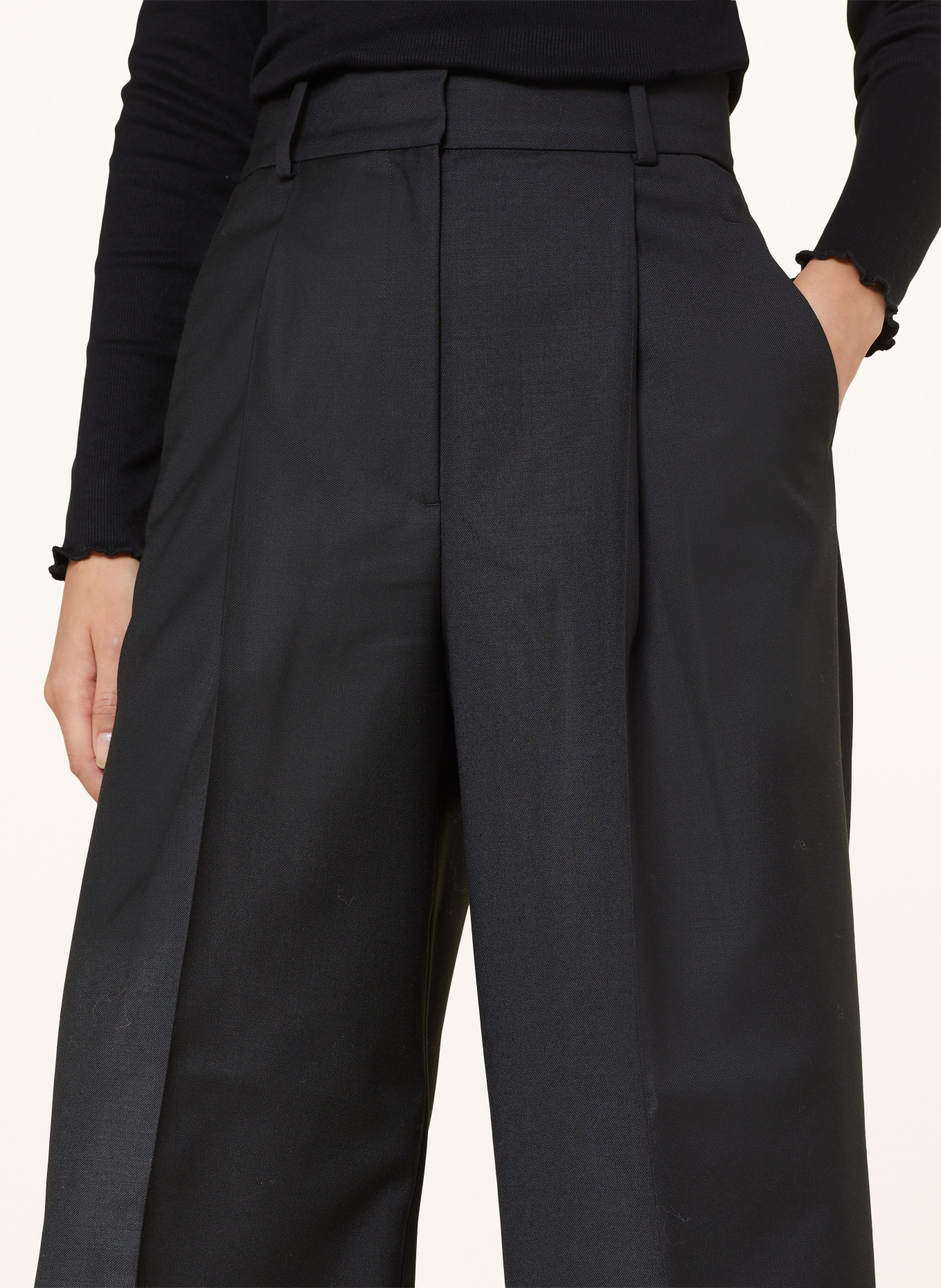 IVY OAK Wide leg trousers PRESCILLIA, Color: BLACK (Image 5)