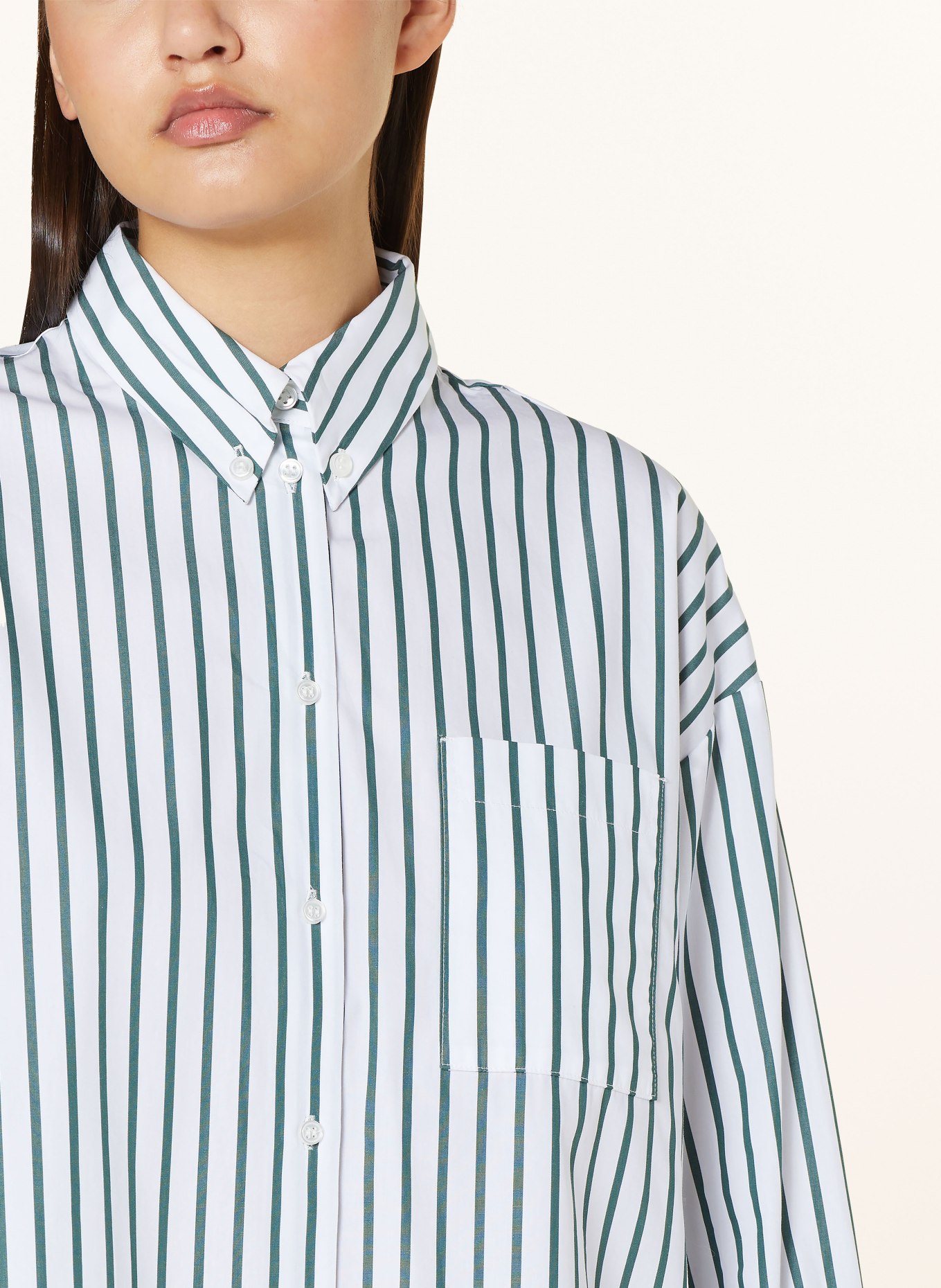 IVY OAK Shirt blouse BETHANY, Color: WHITE/ GREEN (Image 4)