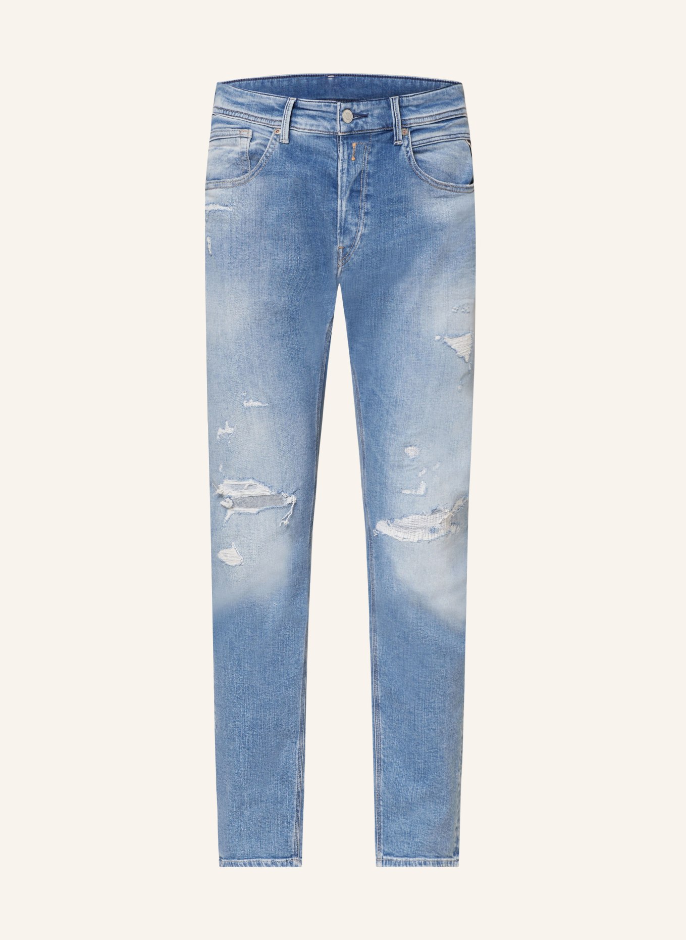 REPLAY Destroyed Jeans Extra Slim Fit, Farbe: 010 LIGHT BLUE (Bild 1)