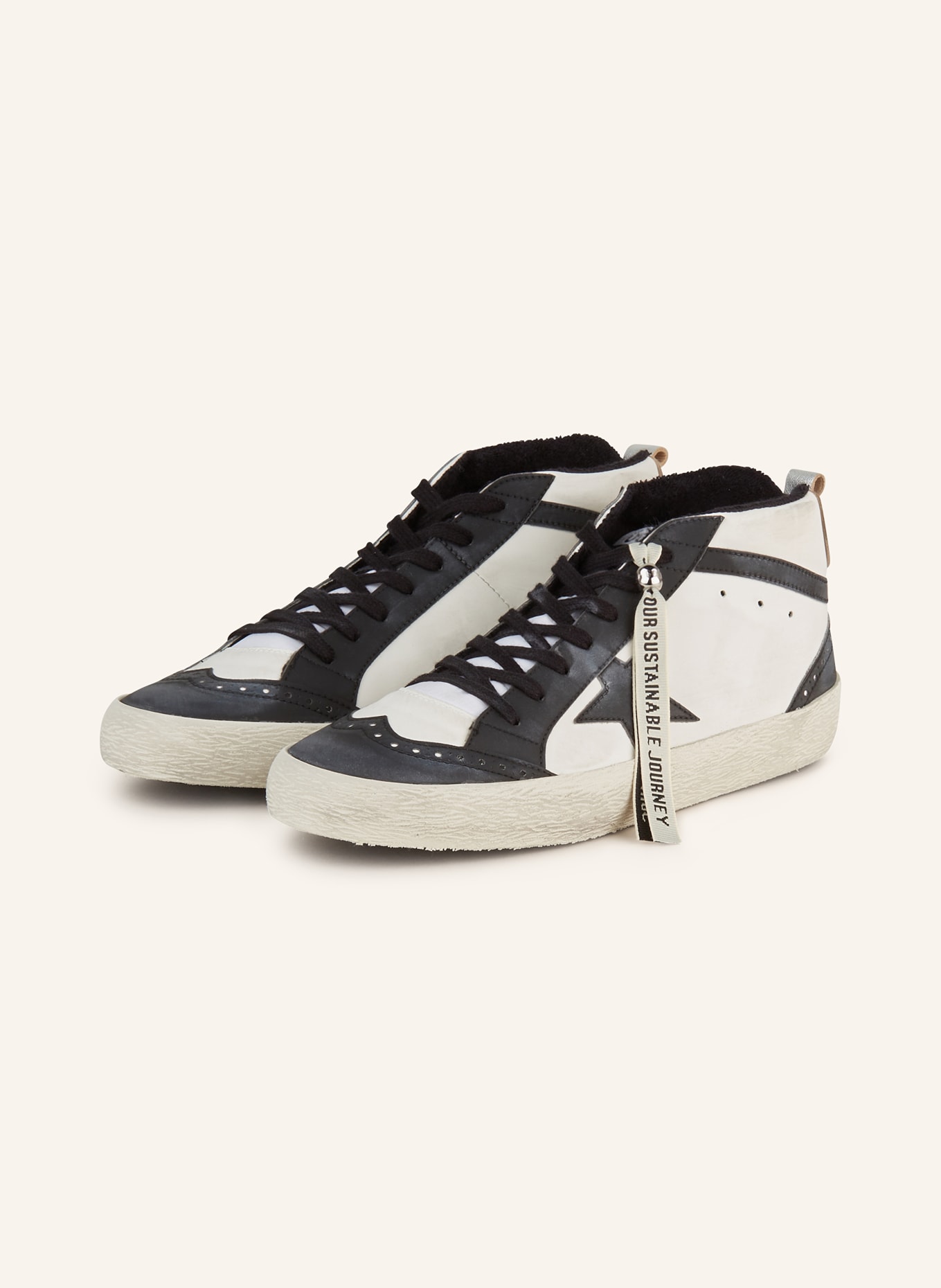 GOLDEN GOOSE Sneakers MID STAR, Color: WHITE/ BLACK (Image 1)