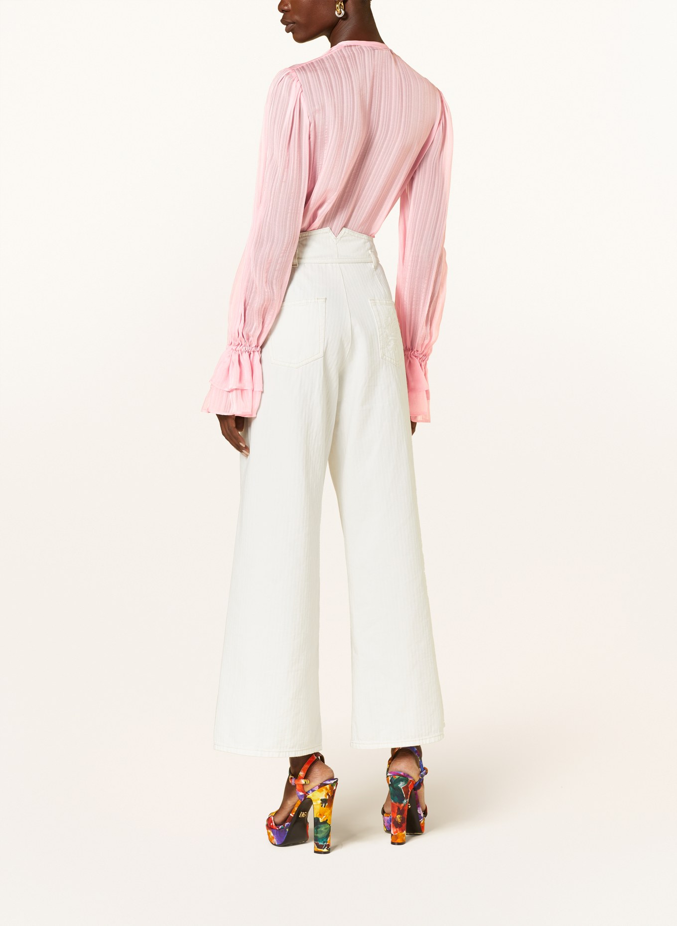 ETRO Silk blouse with frills, Color: PINK (Image 3)