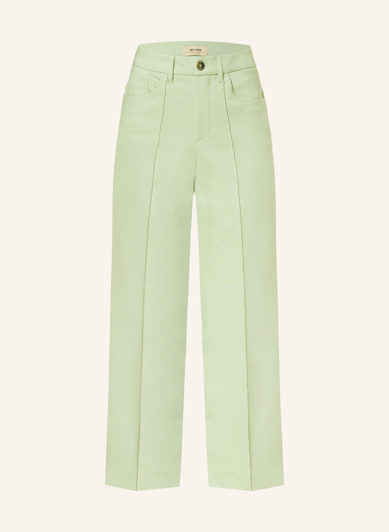 MOS MOSH 7/8 trousers MMCOMO, Color: LIGHT GREEN (Image 1)