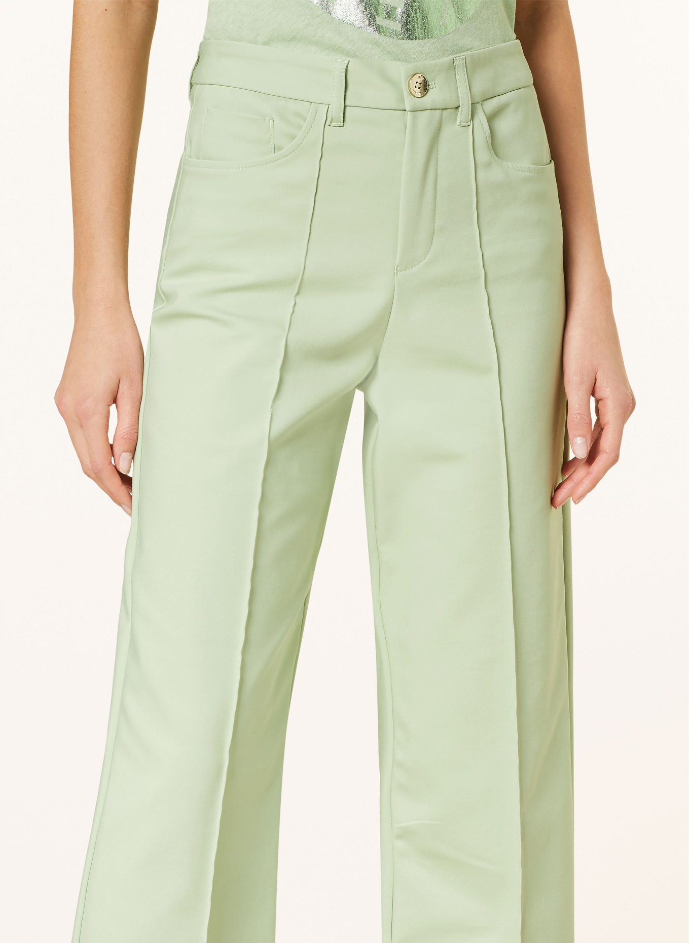 MOS MOSH 7/8 trousers MMCOMO, Color: LIGHT GREEN (Image 5)