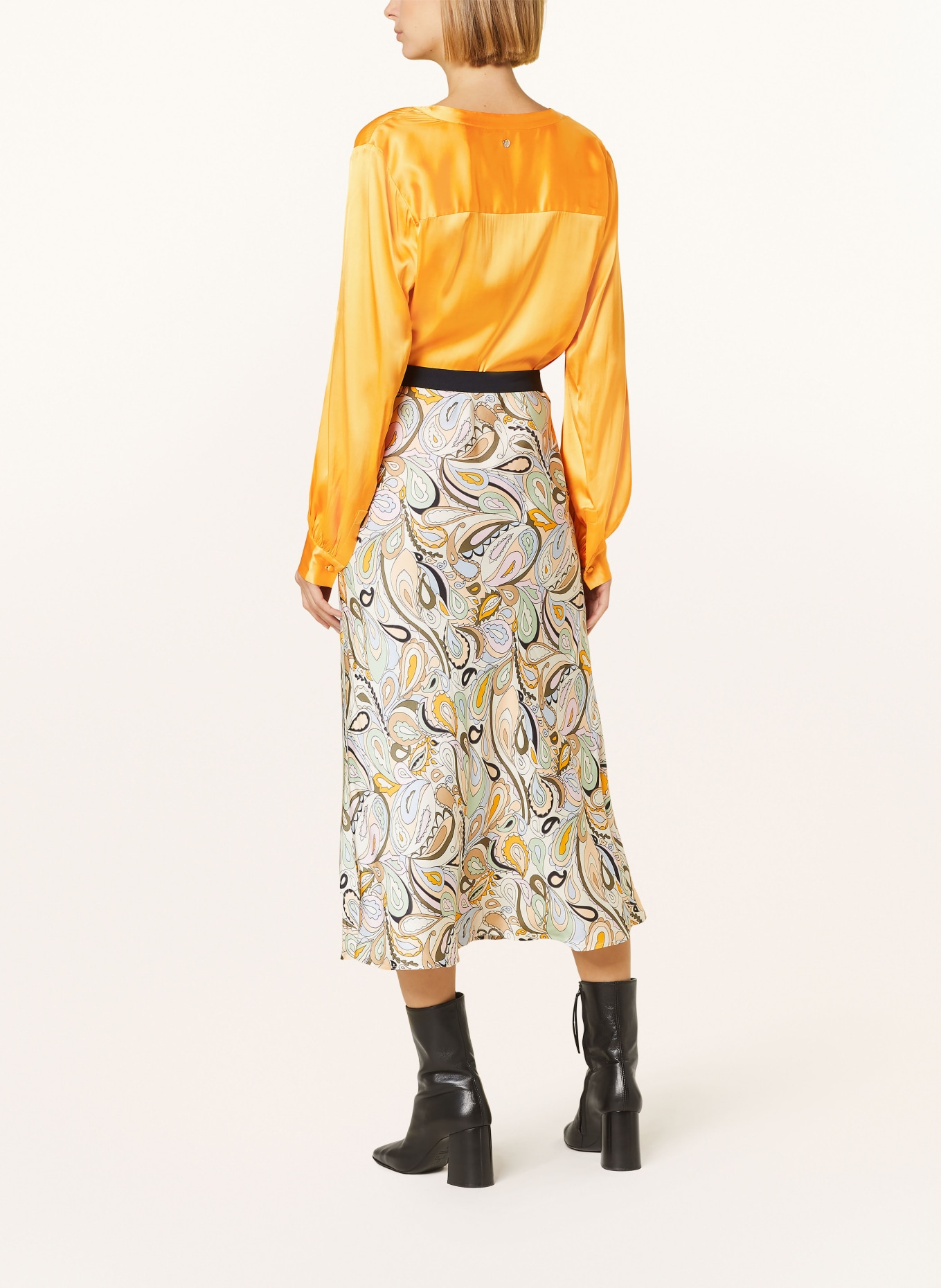 MOS MOSH Skirt MMBIAS, Color: LIGHT GREEN/ BROWN/ ORANGE (Image 3)