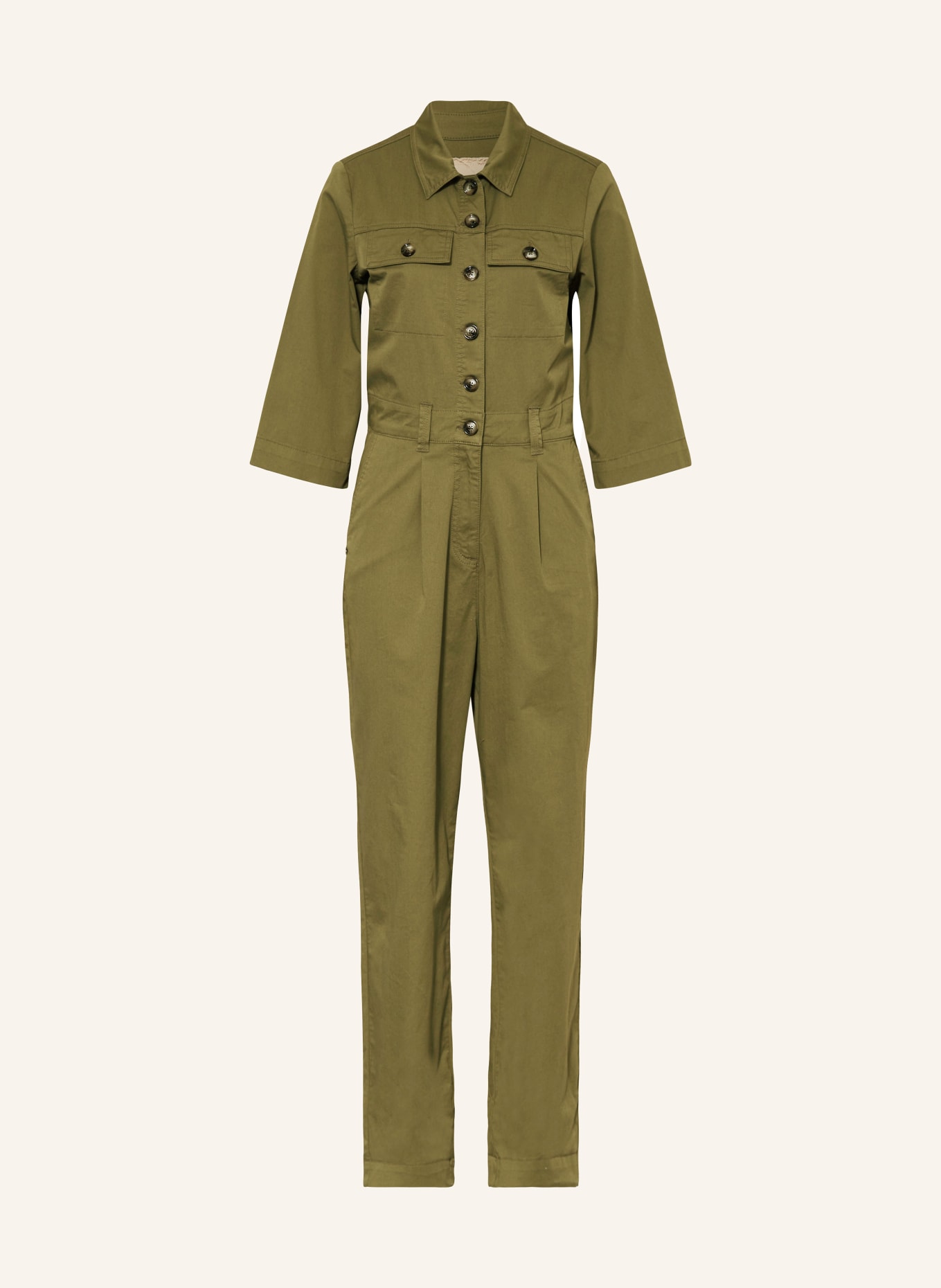 MOS MOSH Jumpsuit MMAMAYA with 3/4 sleeves, Color: OLIVE (Image 1)
