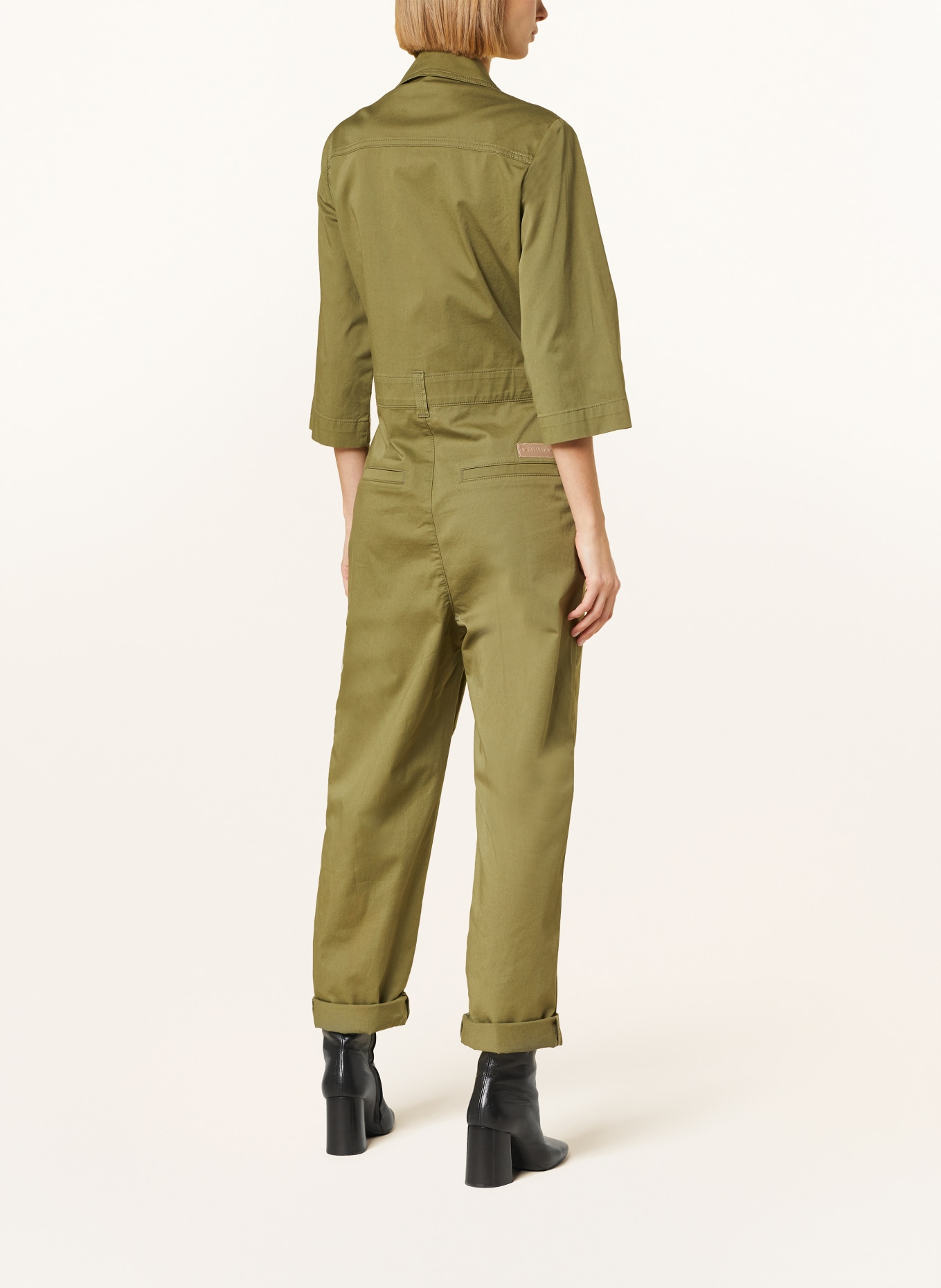 MOS MOSH Jumpsuit MMAMAYA with 3/4 sleeves, Color: OLIVE (Image 3)