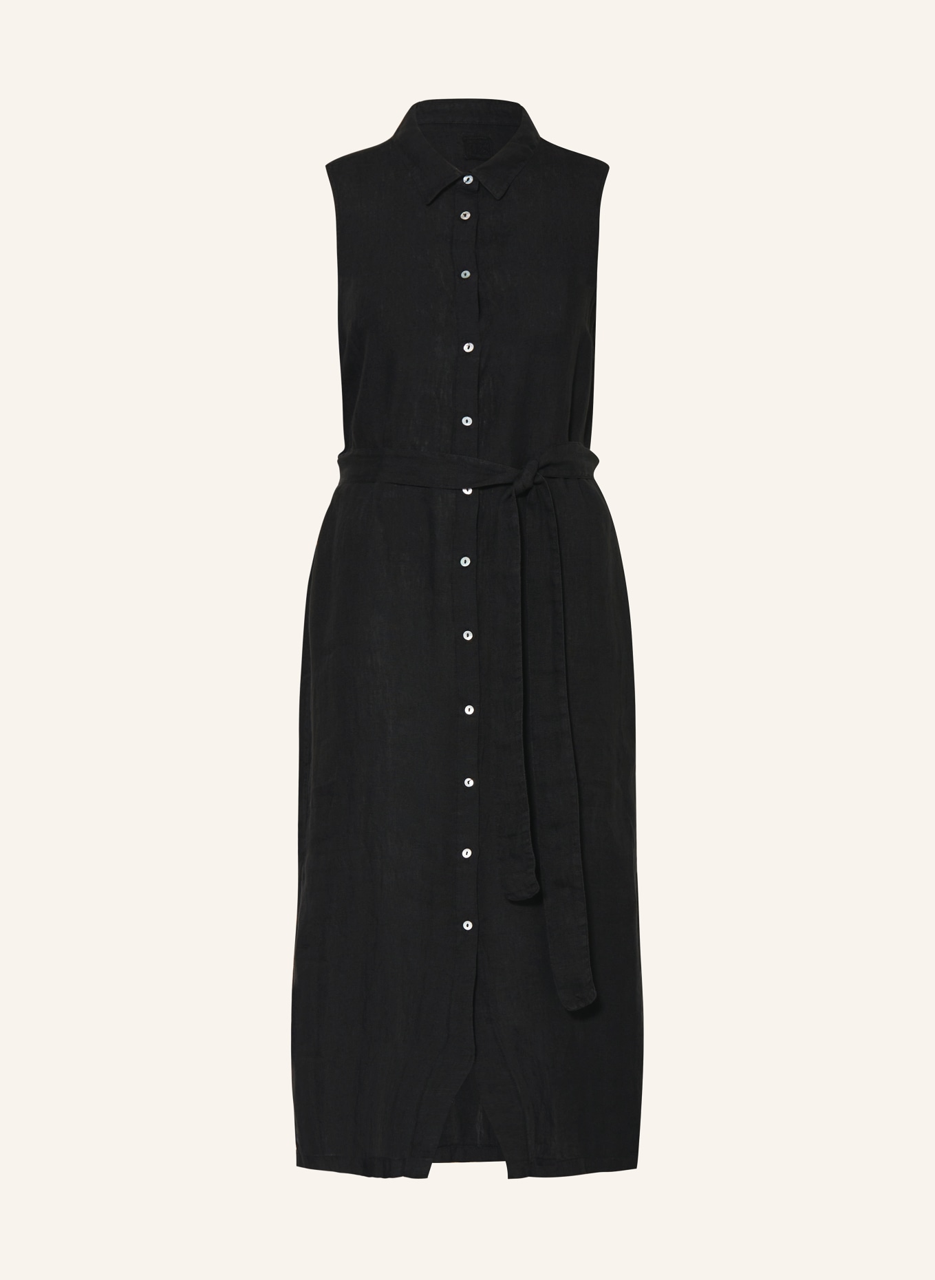 120%lino Shirt dress in linen, Color: BLACK (Image 1)