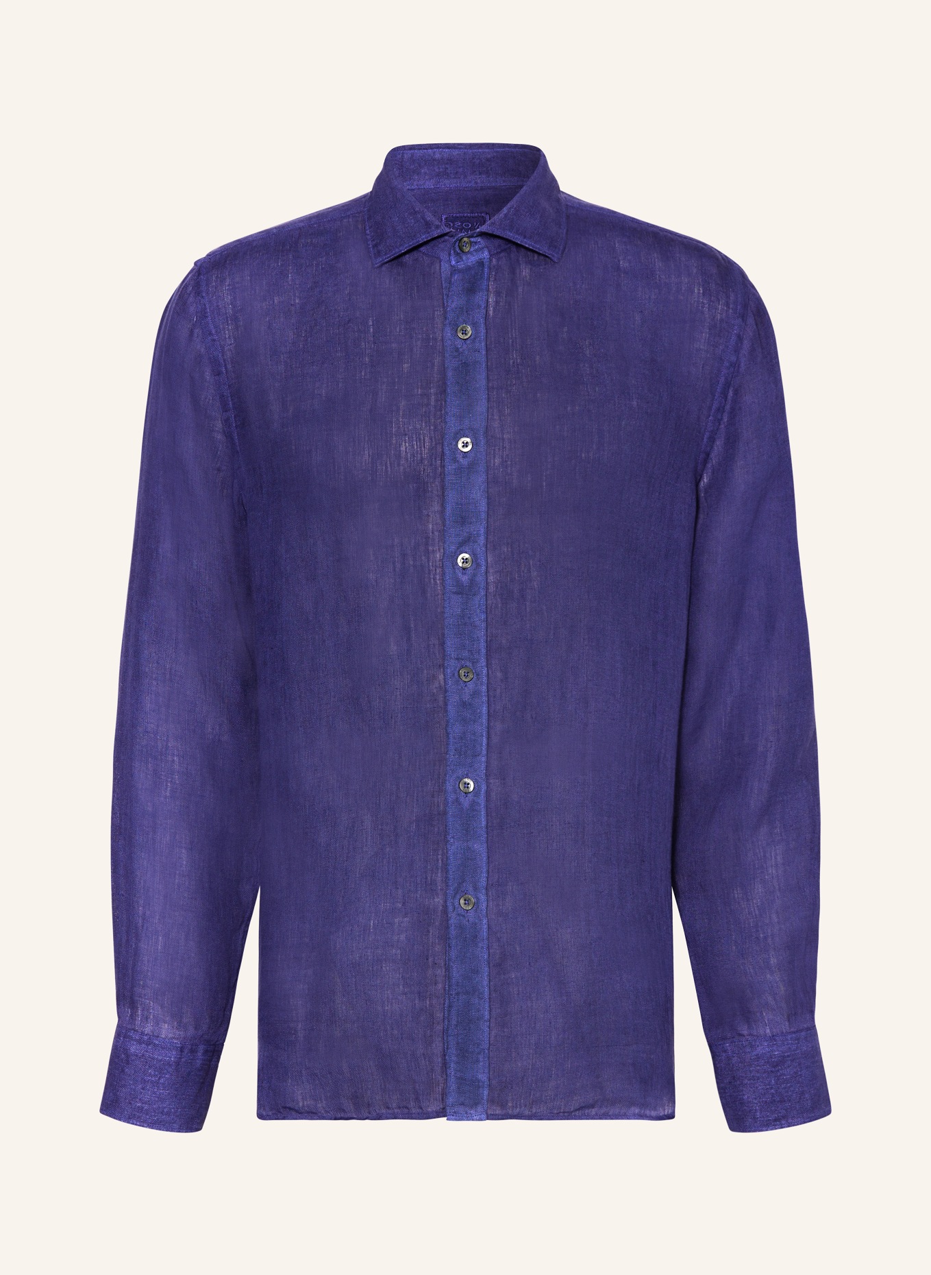 120%lino Linen shirt slim fit, Color: DARK BLUE (Image 1)