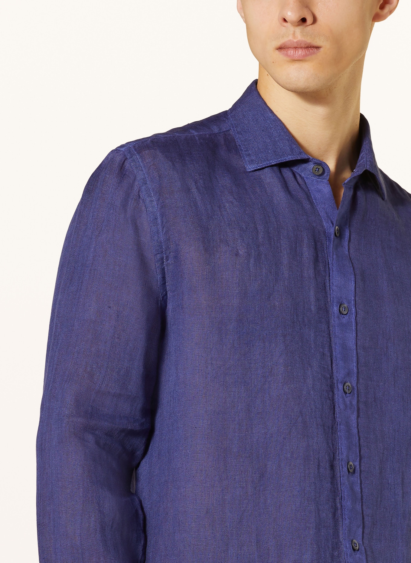 120%lino Koszula z lnu slim fit, Kolor: GRANATOWY (Obrazek 4)