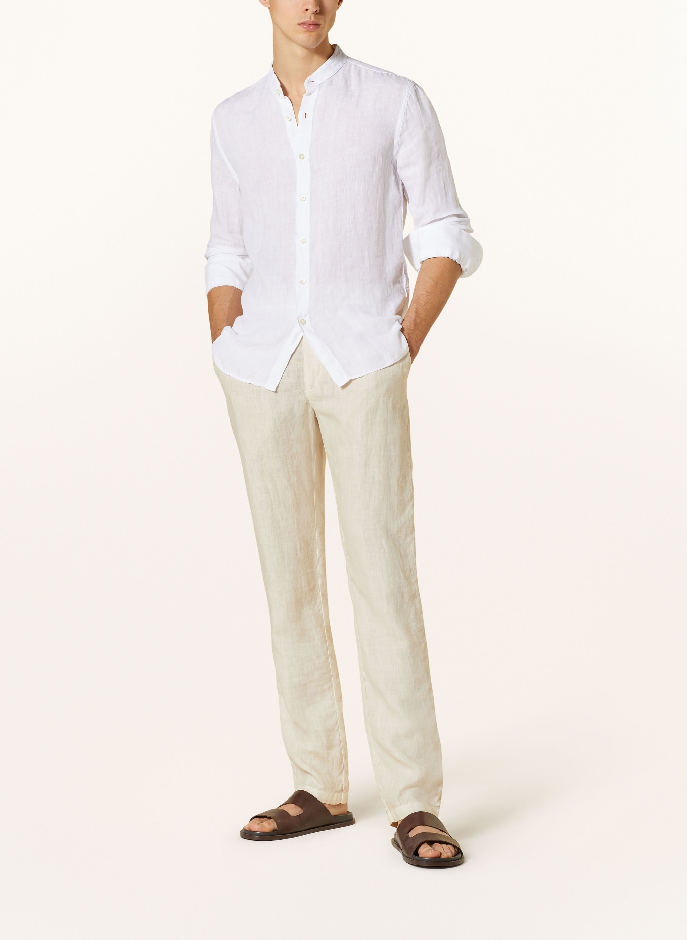 120%lino Lněná košile Slim Fit, Barva: BÍLÁ (Obrázek 2)