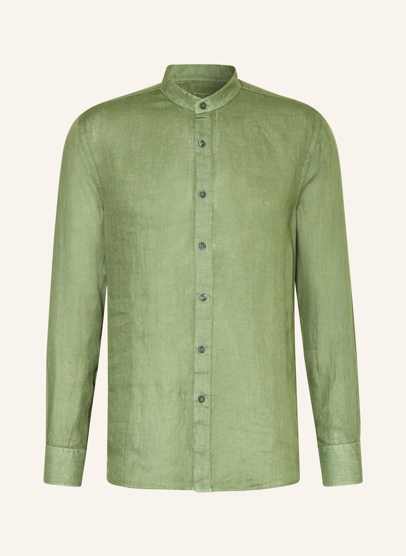 120%lino Linen shirt slim fit, Color: GREEN (Image 1)