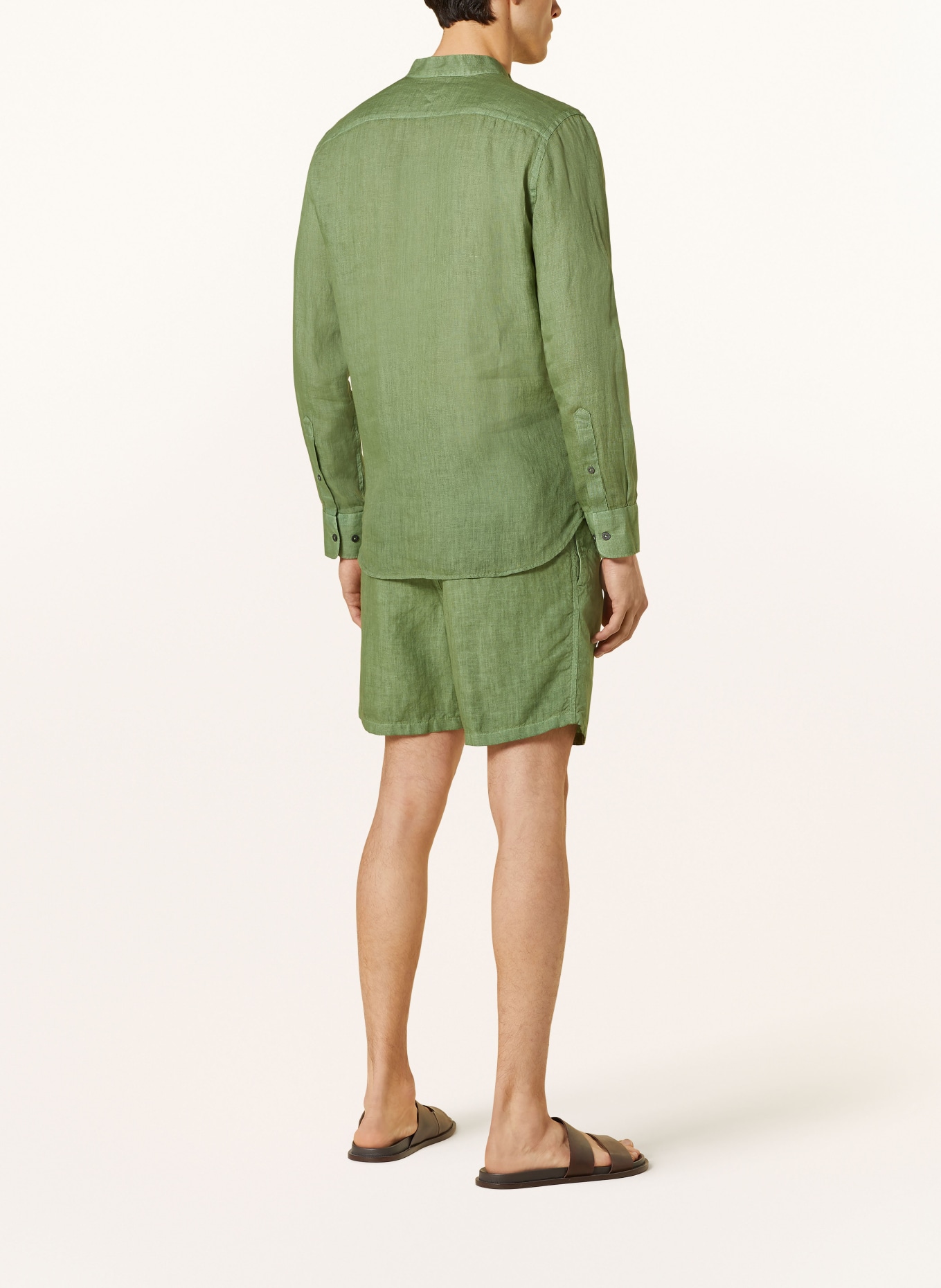 120%lino Linen shirt slim fit, Color: GREEN (Image 3)