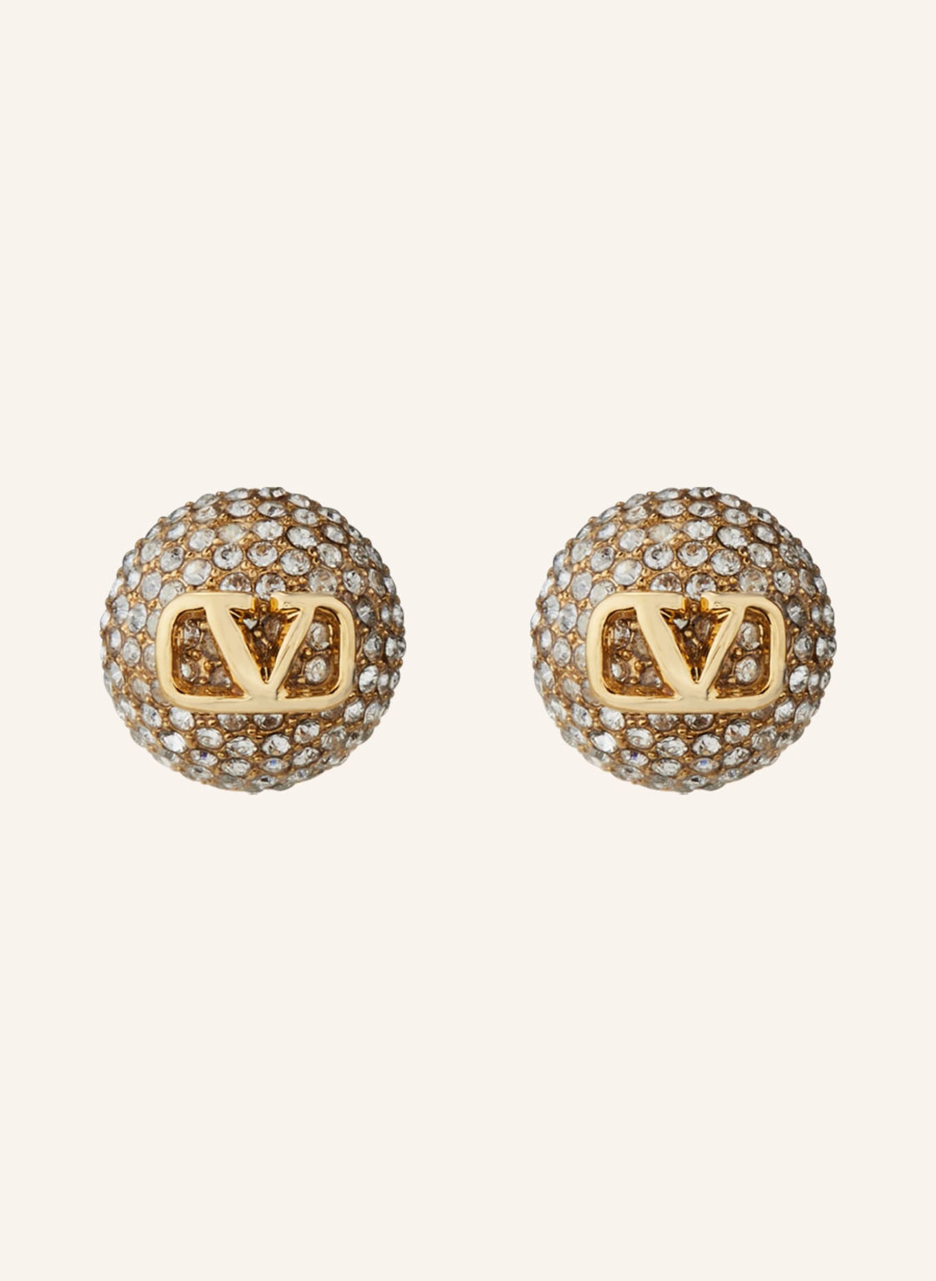 VALENTINO GARAVANI Stud earrings VLOGO SIGNATURE with Swarovski® crystals, Color: GOLD/ WHITE (Image 1)