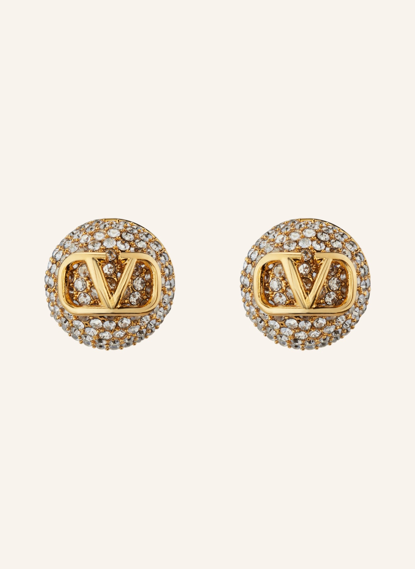 VALENTINO GARAVANI Stud earrings VLOGO SIGNATURE with Swarovski® crystals, Color: GOLD/ WHITE (Image 1)
