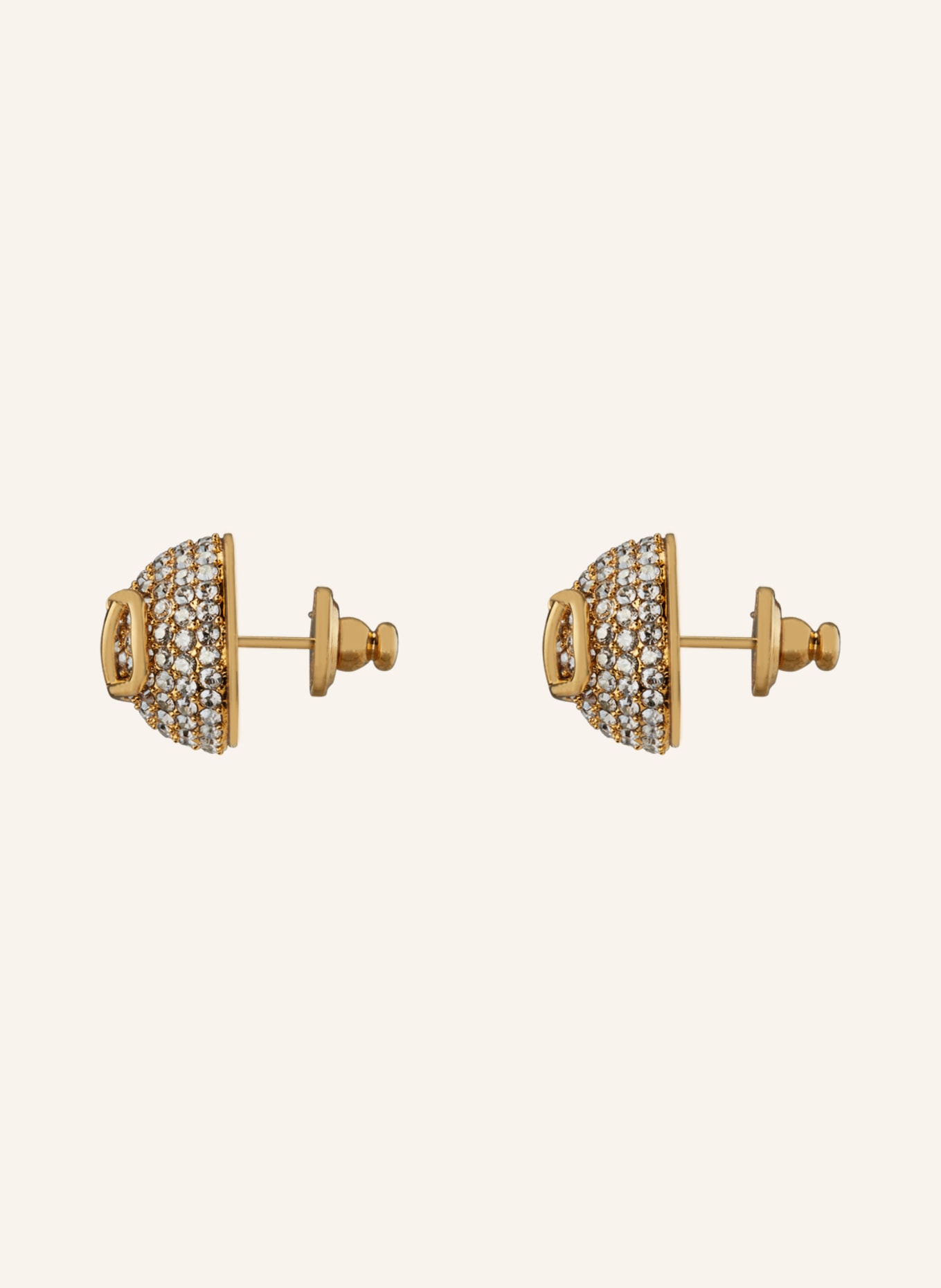 VALENTINO GARAVANI Stud earrings VLOGO SIGNATURE with Swarovski® crystals, Color: GOLD/ WHITE (Image 2)