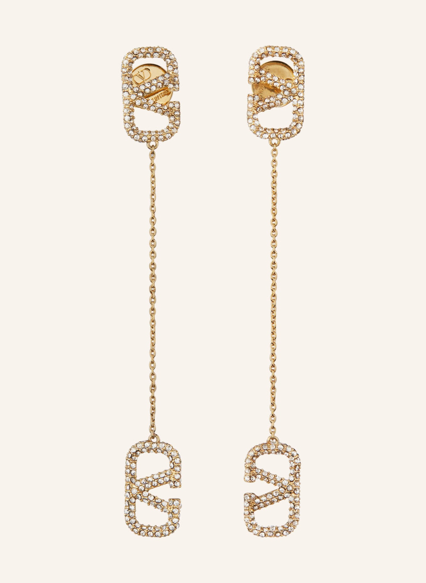VALENTINO GARAVANI Earrings VLOGO SIGNATURE with Swarovski® crystals, Color: GOLD/ WHITE (Image 1)