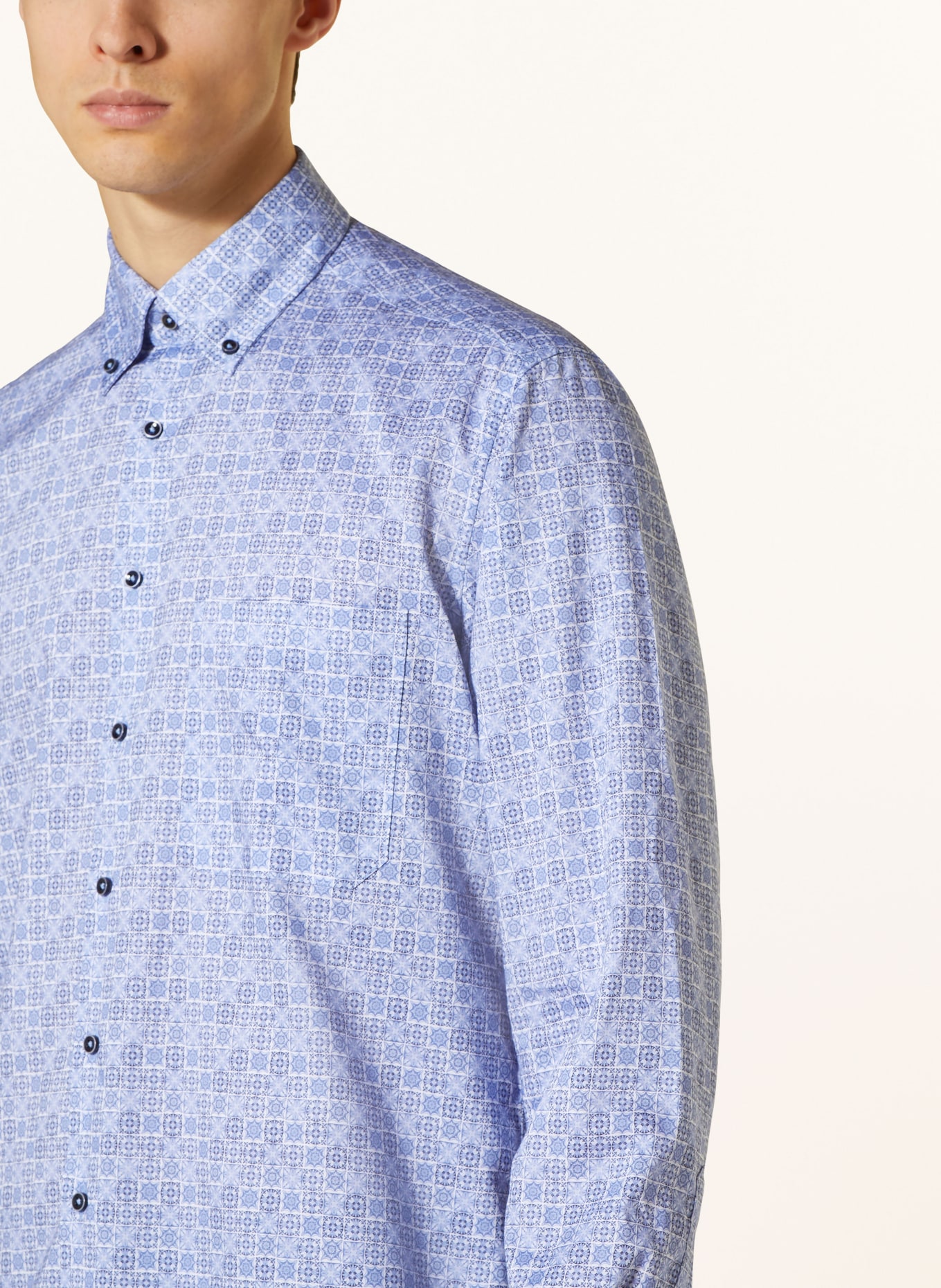 ETERNA Shirt comfort fit, Color: BLUE/ WHITE (Image 4)