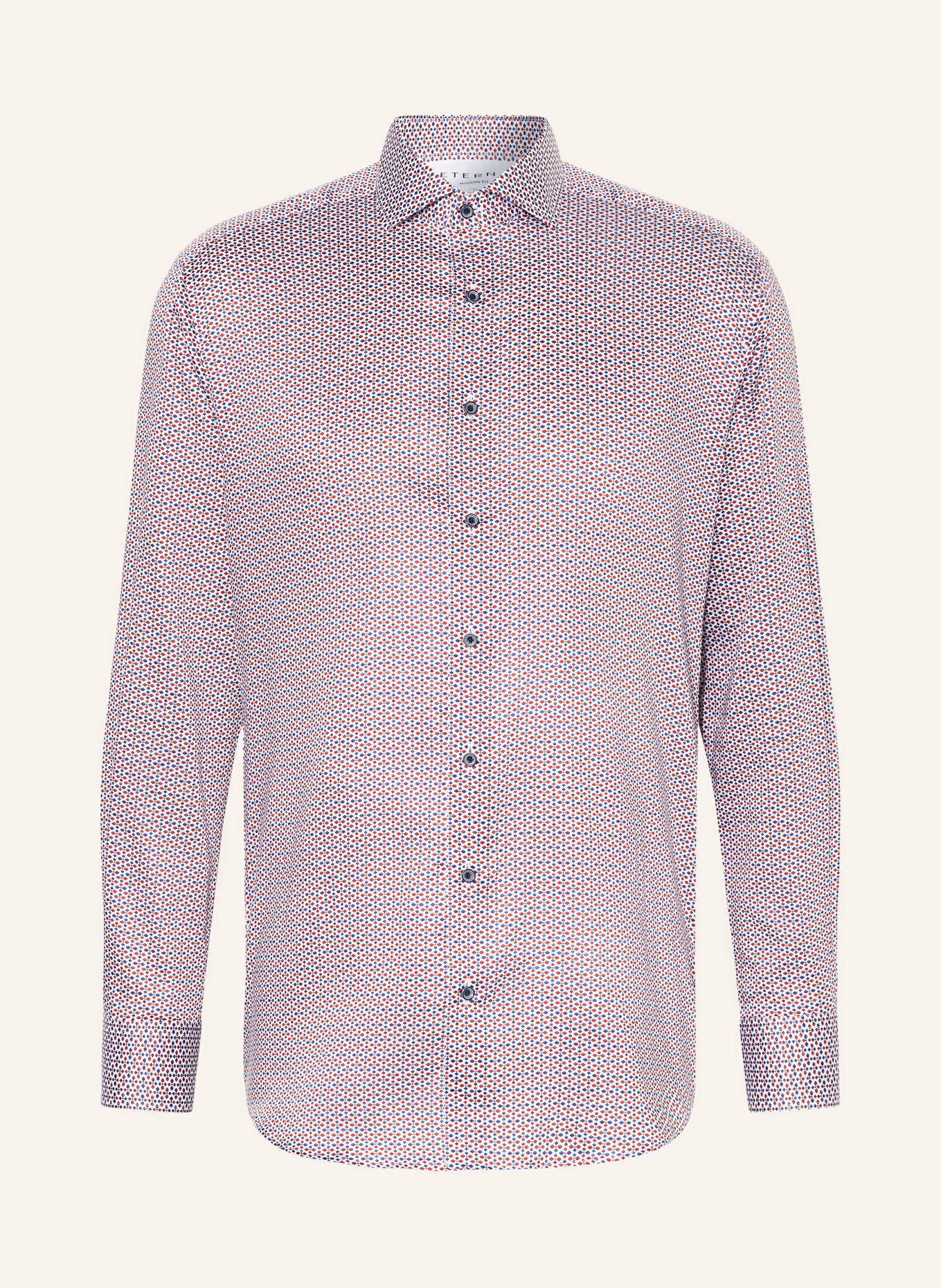ETERNA Hemd Modern Fit, Farbe: WEISS/ BRAUN/ BLAU (Bild 1)
