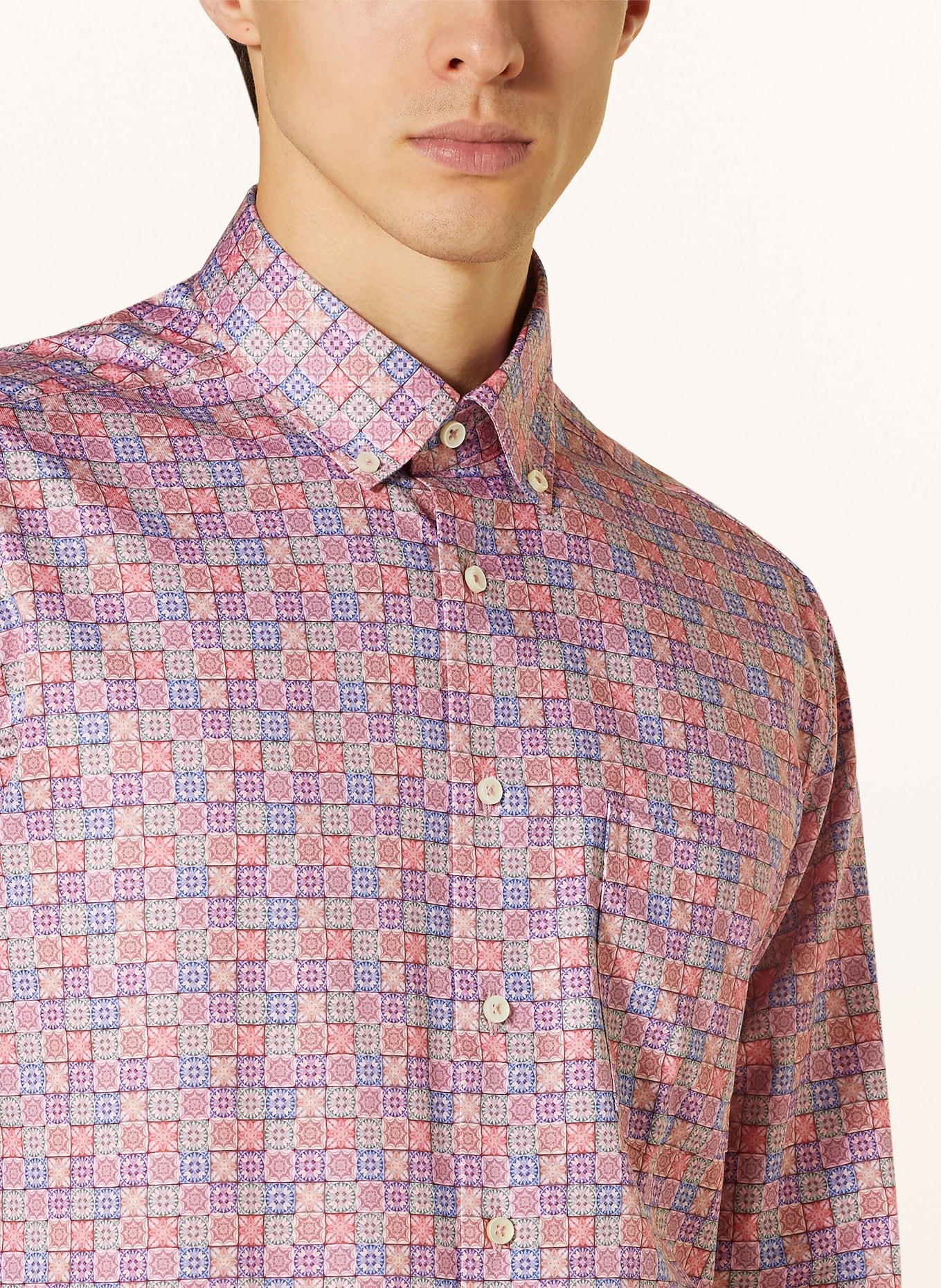 ETERNA Hemd Modern Fit, Farbe: ROSÉ/ LILA/ MINT (Bild 4)