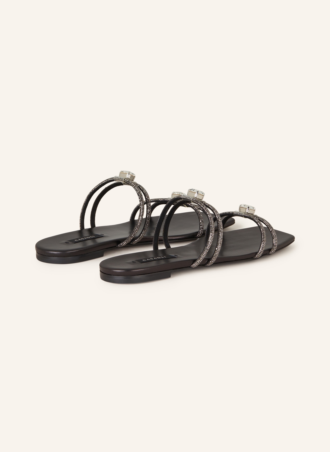 CASADEI Sandals CALYPSO with decorative gems, Color: BLACK (Image 2)