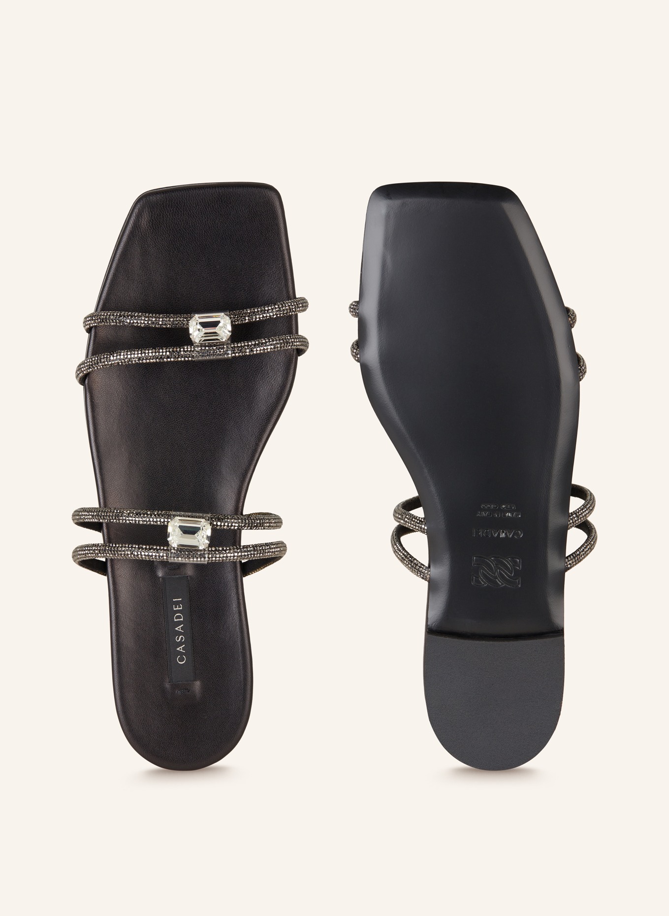 CASADEI Sandals CALYPSO with decorative gems, Color: BLACK (Image 5)