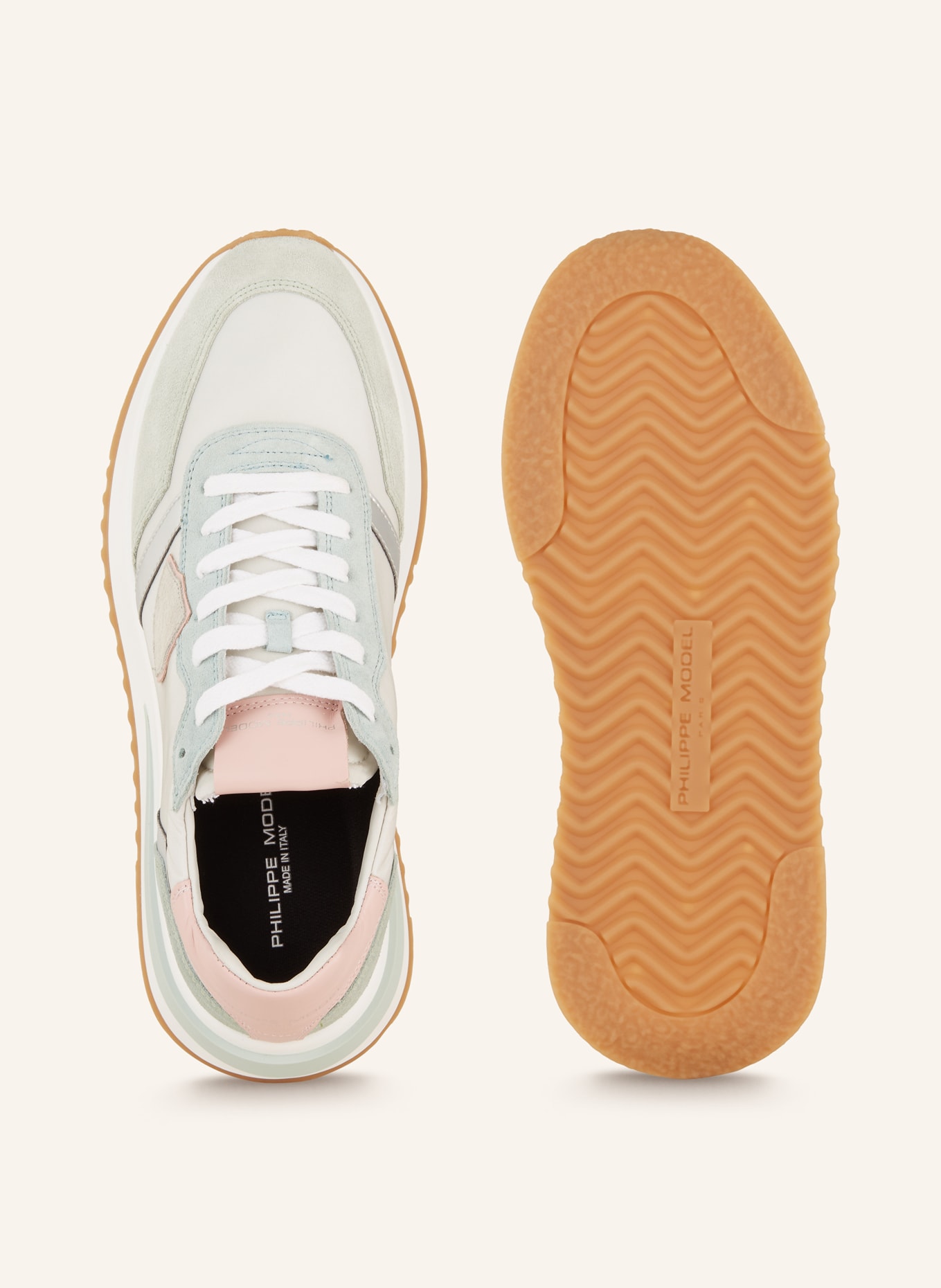 PHILIPPE MODEL Sneakersy TROPEZ, Kolor: MIĘTOWY/ RÓŻOWY (Obrazek 5)