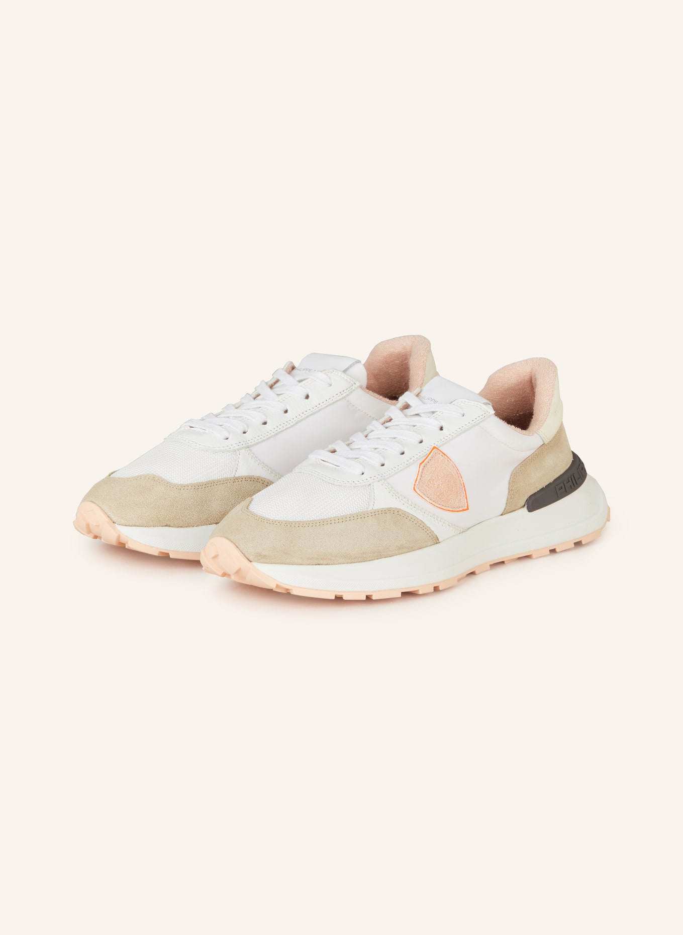 PHILIPPE MODEL Sneakers ANTIBES, Color: WHITE/ BEIGE/ PINK (Image 1)