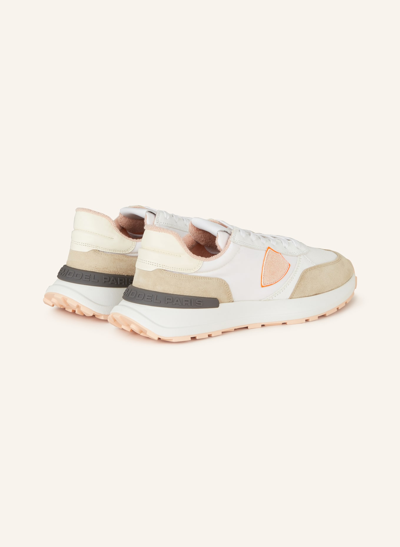 PHILIPPE MODEL Sneakers ANTIBES, Color: WHITE/ BEIGE/ PINK (Image 2)