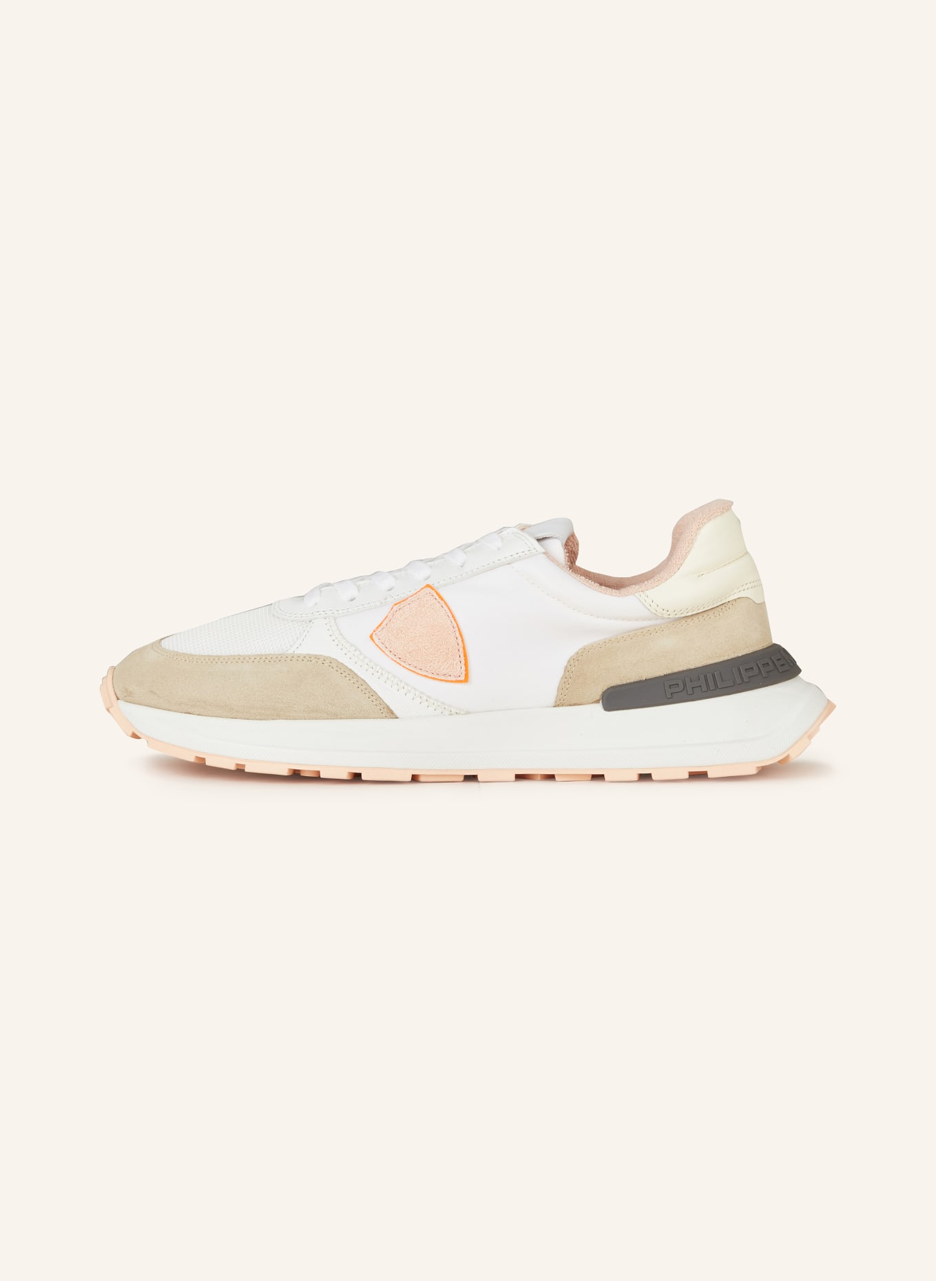 PHILIPPE MODEL Sneakers ANTIBES, Color: WHITE/ BEIGE/ PINK (Image 4)