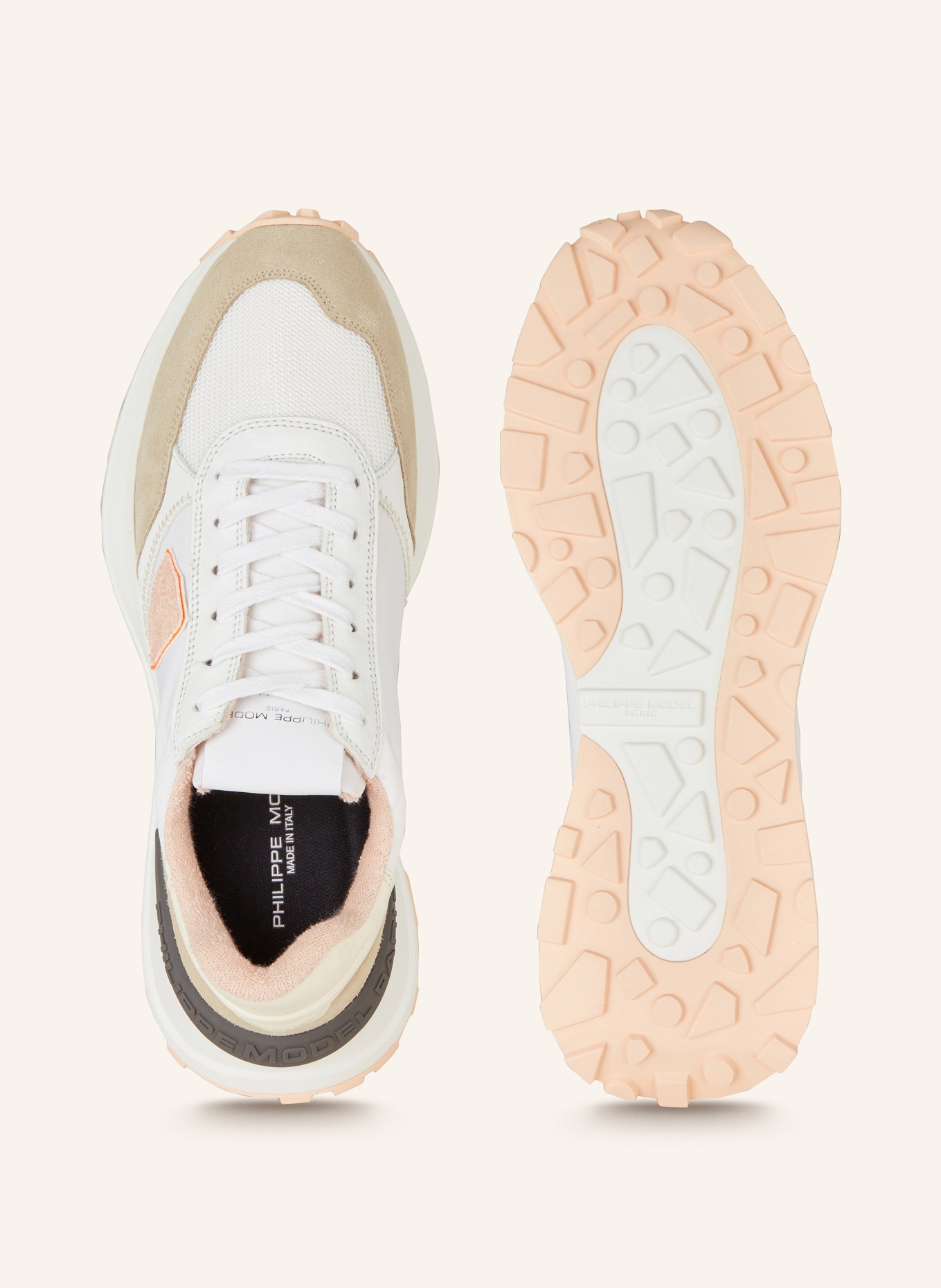 PHILIPPE MODEL Sneakers ANTIBES, Color: WHITE/ BEIGE/ PINK (Image 5)