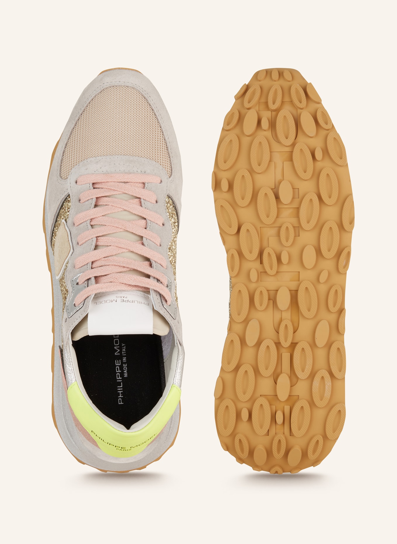 PHILIPPE MODEL Sneaker TROPEZ HAUTE mit Pailletten, Farbe: GOLD/ GRAU (Bild 5)