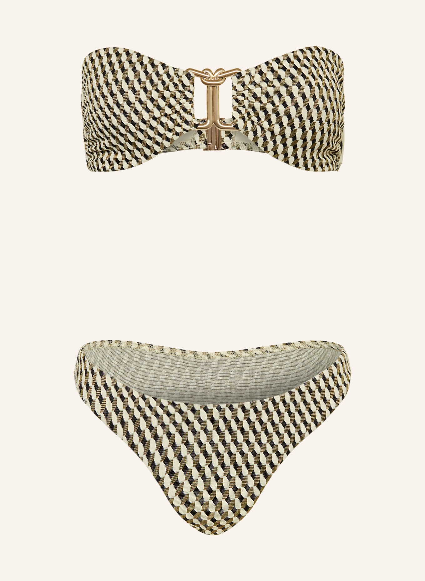 ZIMMERMANN Bikini bandeau LEXI, Kolor: CZARNY/ KHAKI/ KREMOWY (Obrazek 1)