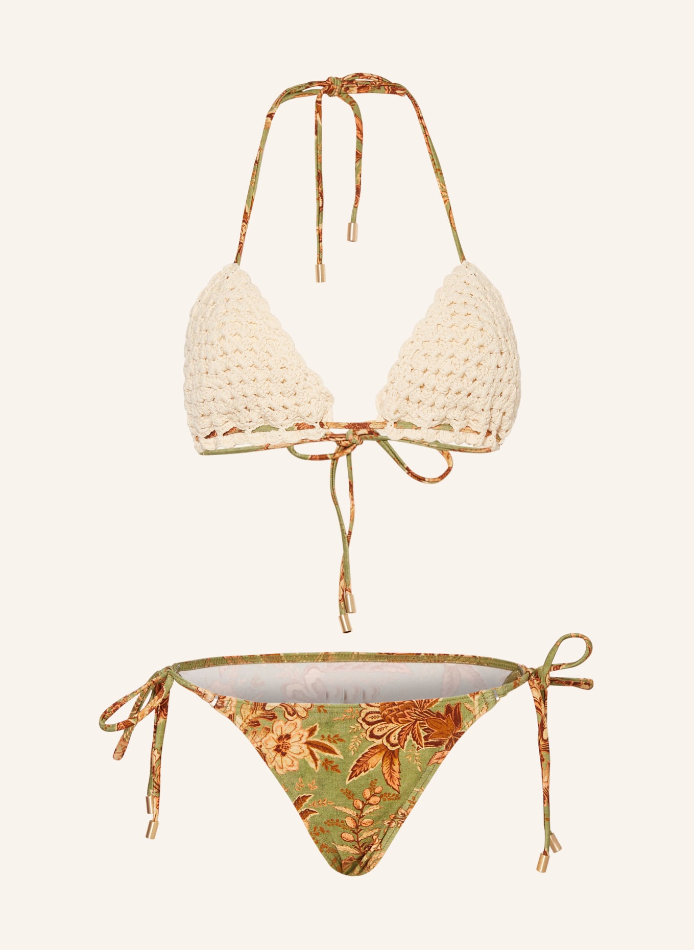 ZIMMERMANN Triangel-Bikini JUNIE, Farbe: HELLGRÜN/ BRAUN/ BEIGE (Bild 1)