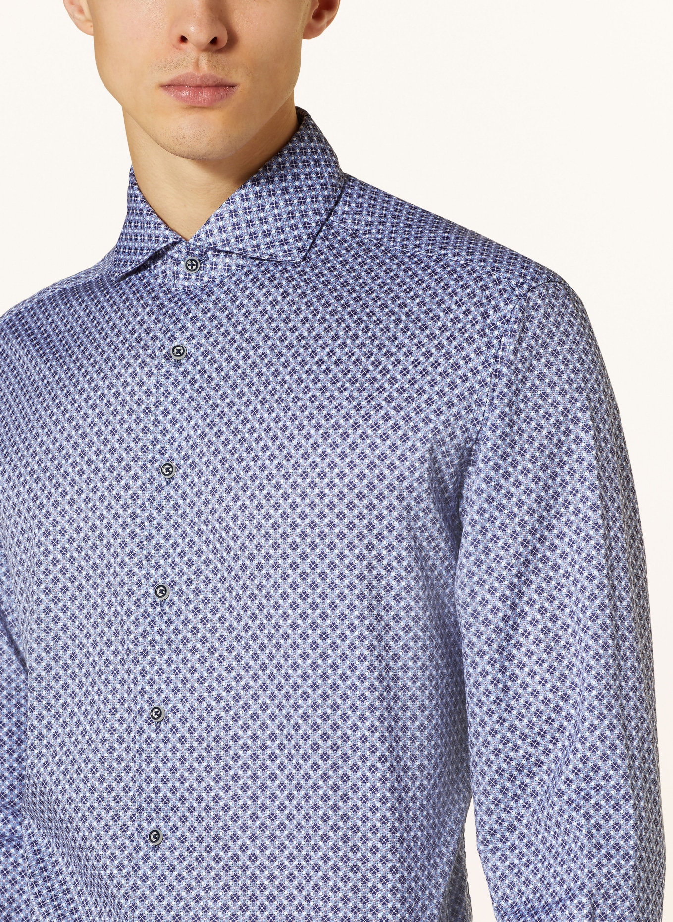 ETERNA 1863 Shirt modern fit, Color: DARK BLUE/ TAUPE/ LIGHT BLUE (Image 4)